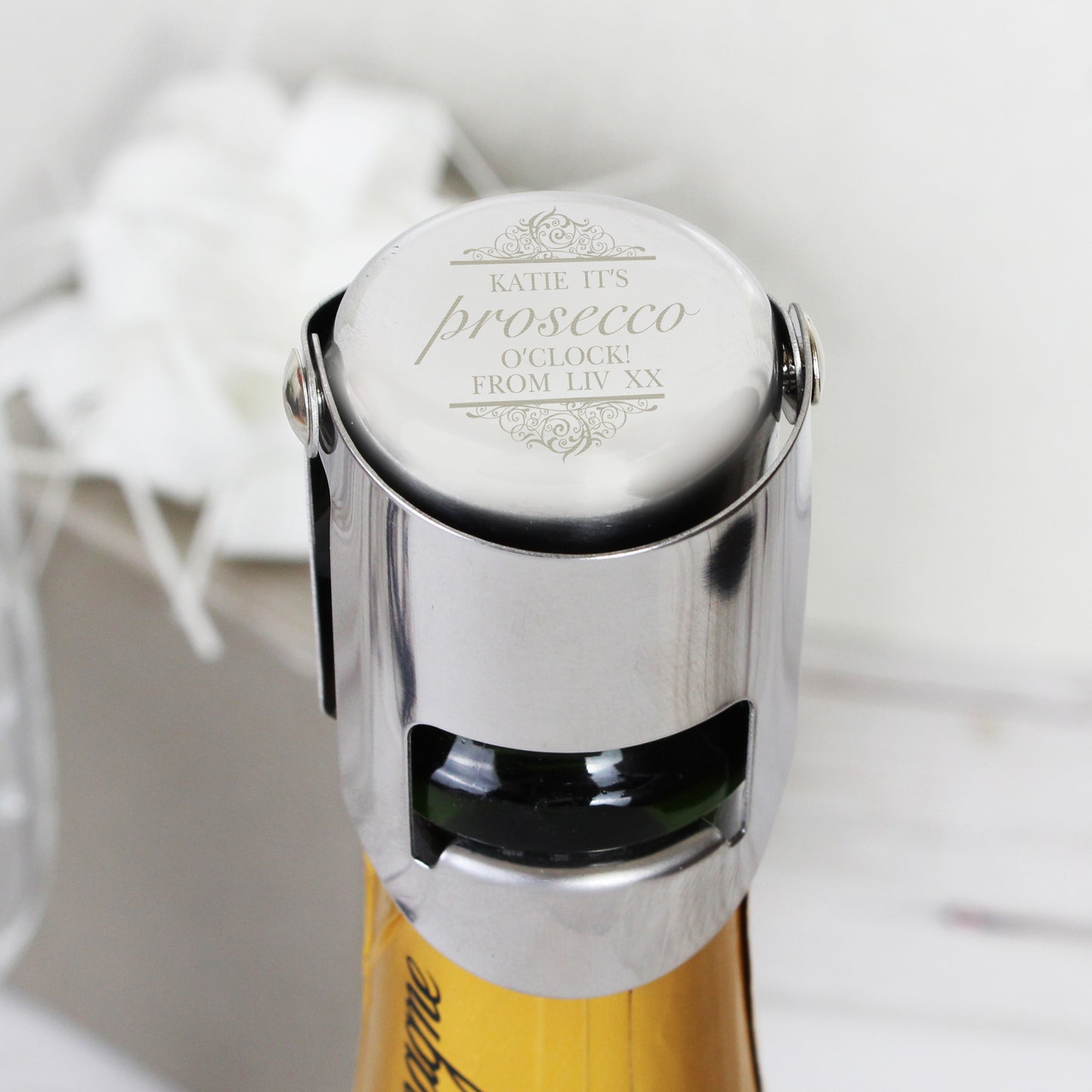 Personalised Prosecco Bottle Stopper - MK&JD Gifts
