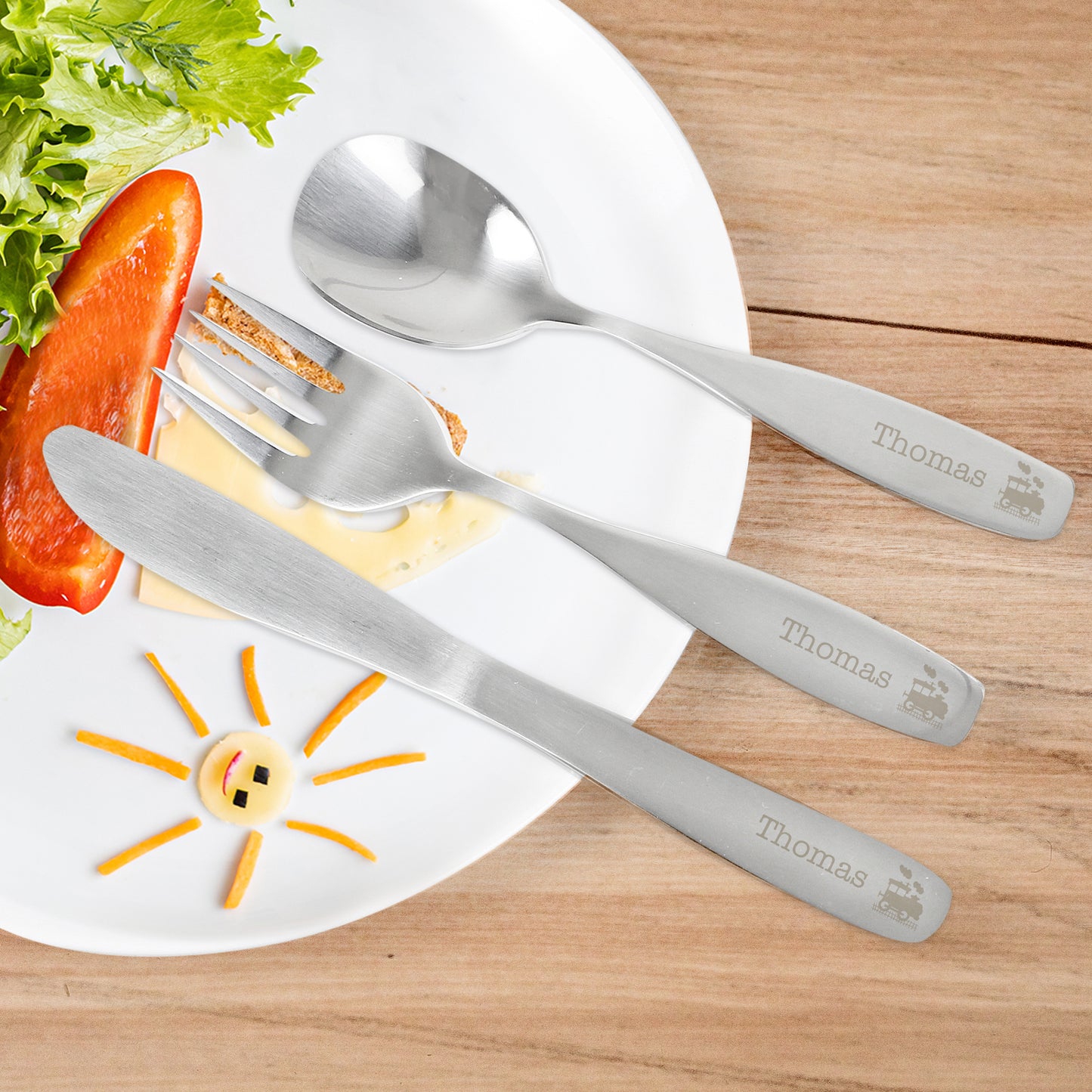 Personalised 3 Piece Train Cutlery Set - MK&JD Gifts