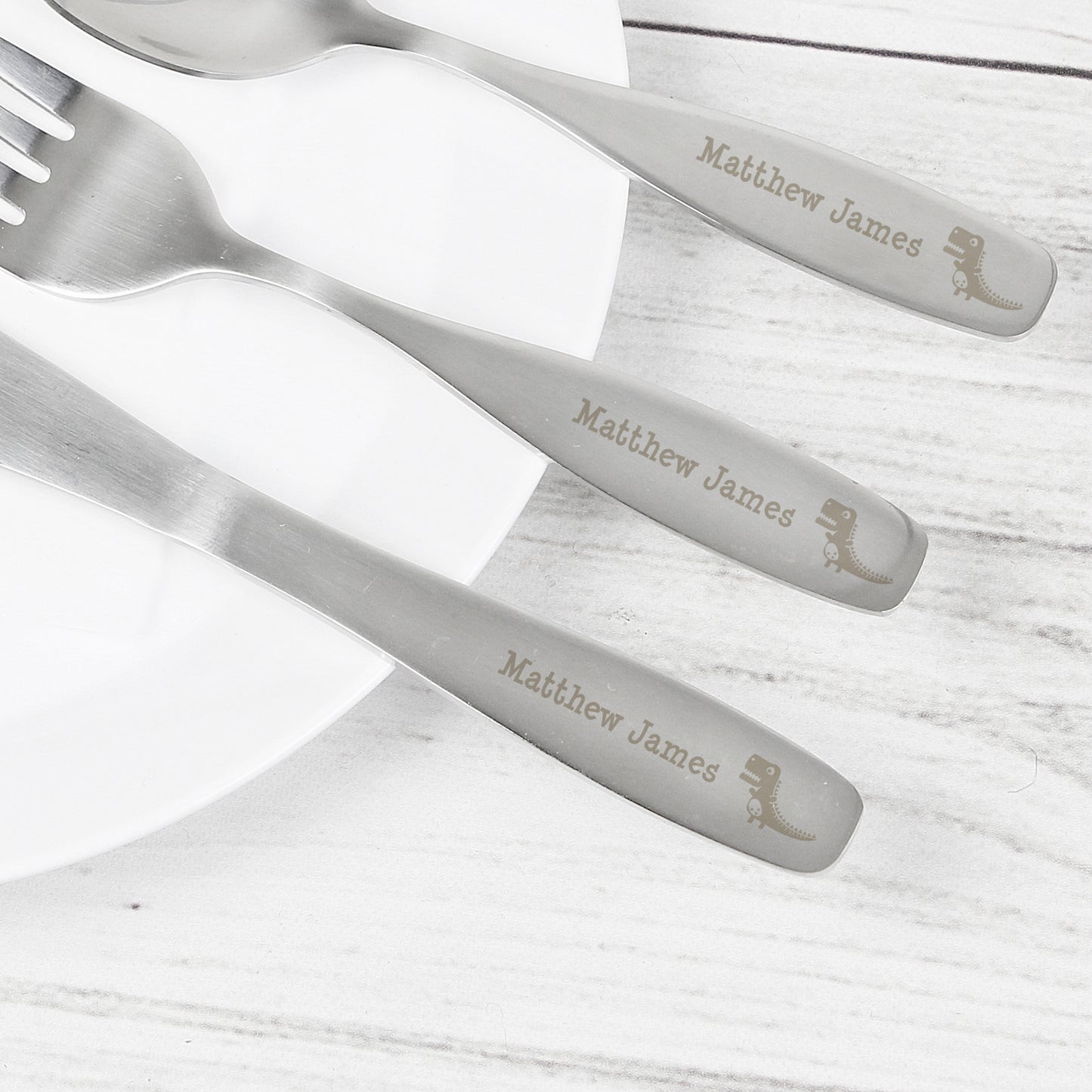 Personalised 3 Piece Dinosaur Cutlery Set - MK&JD Gifts