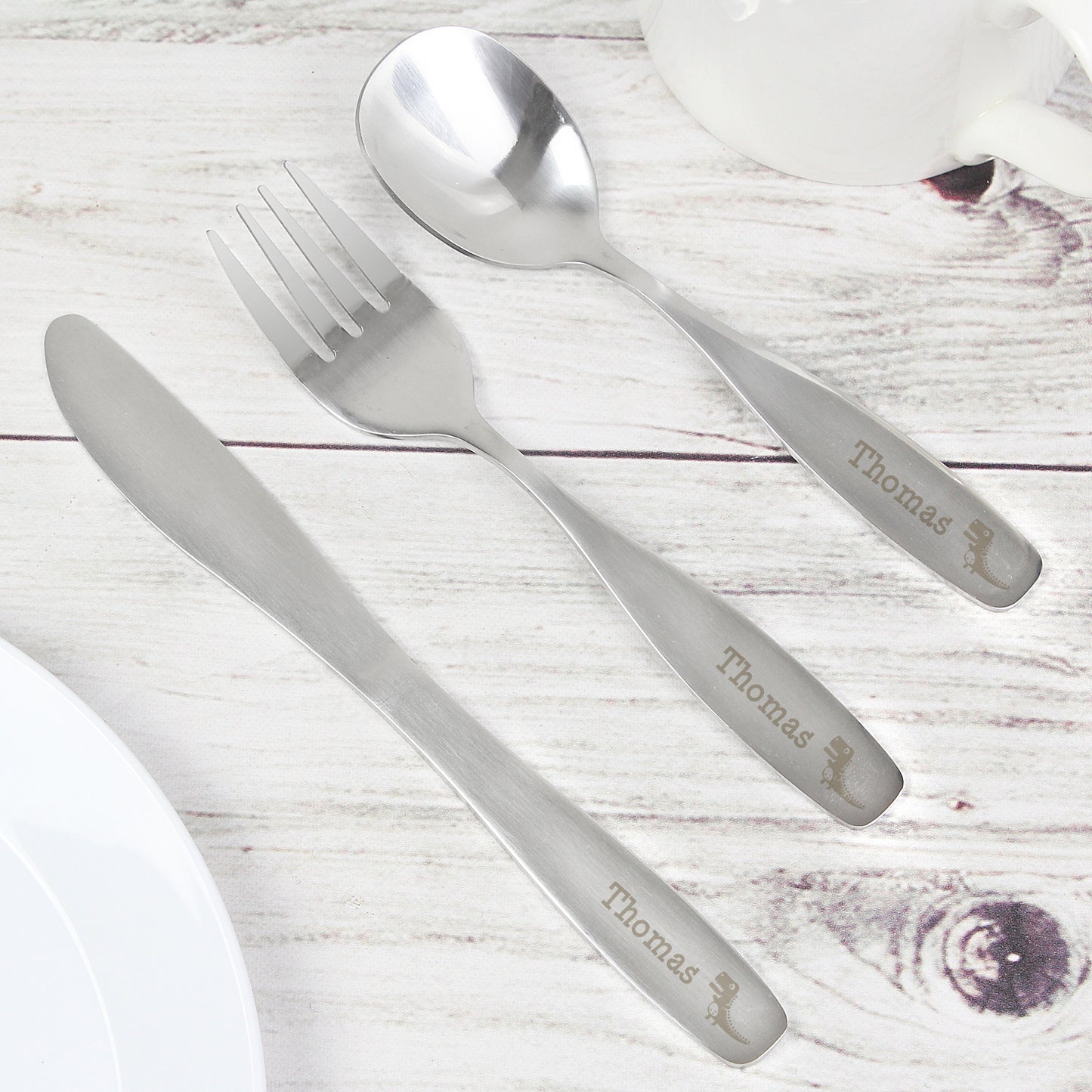 Personalised 3 Piece Dinosaur Cutlery Set - MK&JD Gifts