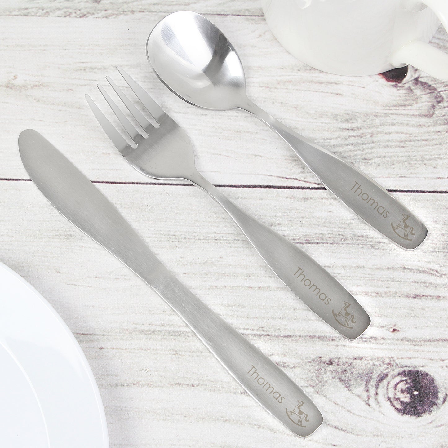 Personalised 3 Piece Rocking Horse Cutlery Set - MK&JD Gifts