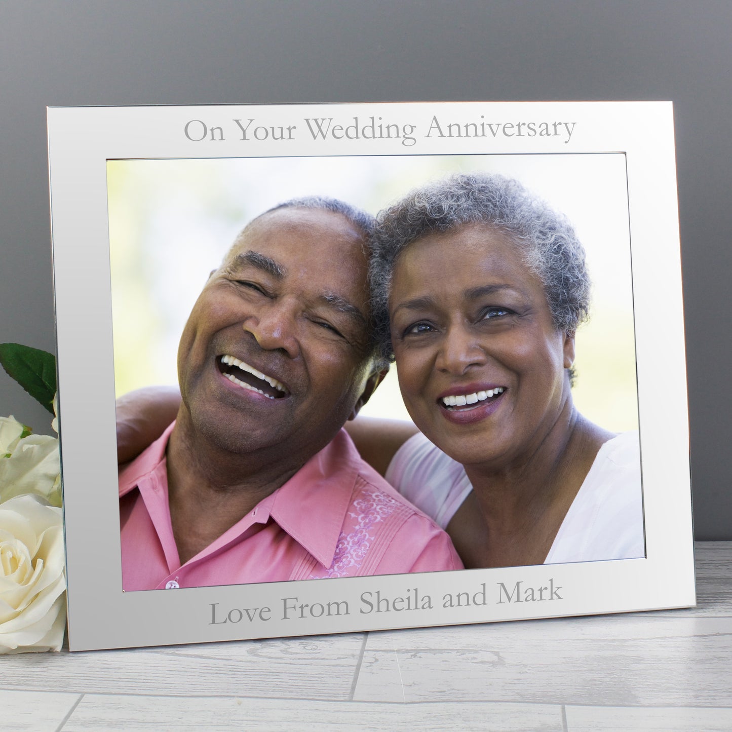 Personalised 10x8 Landscape Silver Photo Frame - MK&JD Gifts