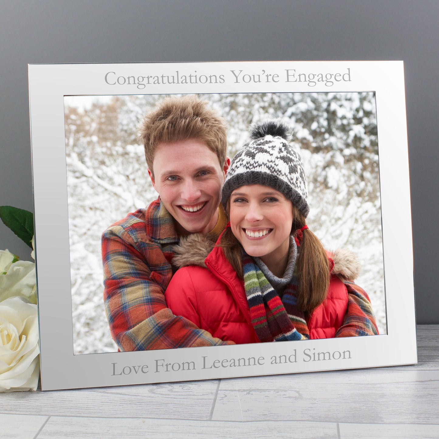 Personalised 10x8 Landscape Silver Photo Frame - MK&JD Gifts