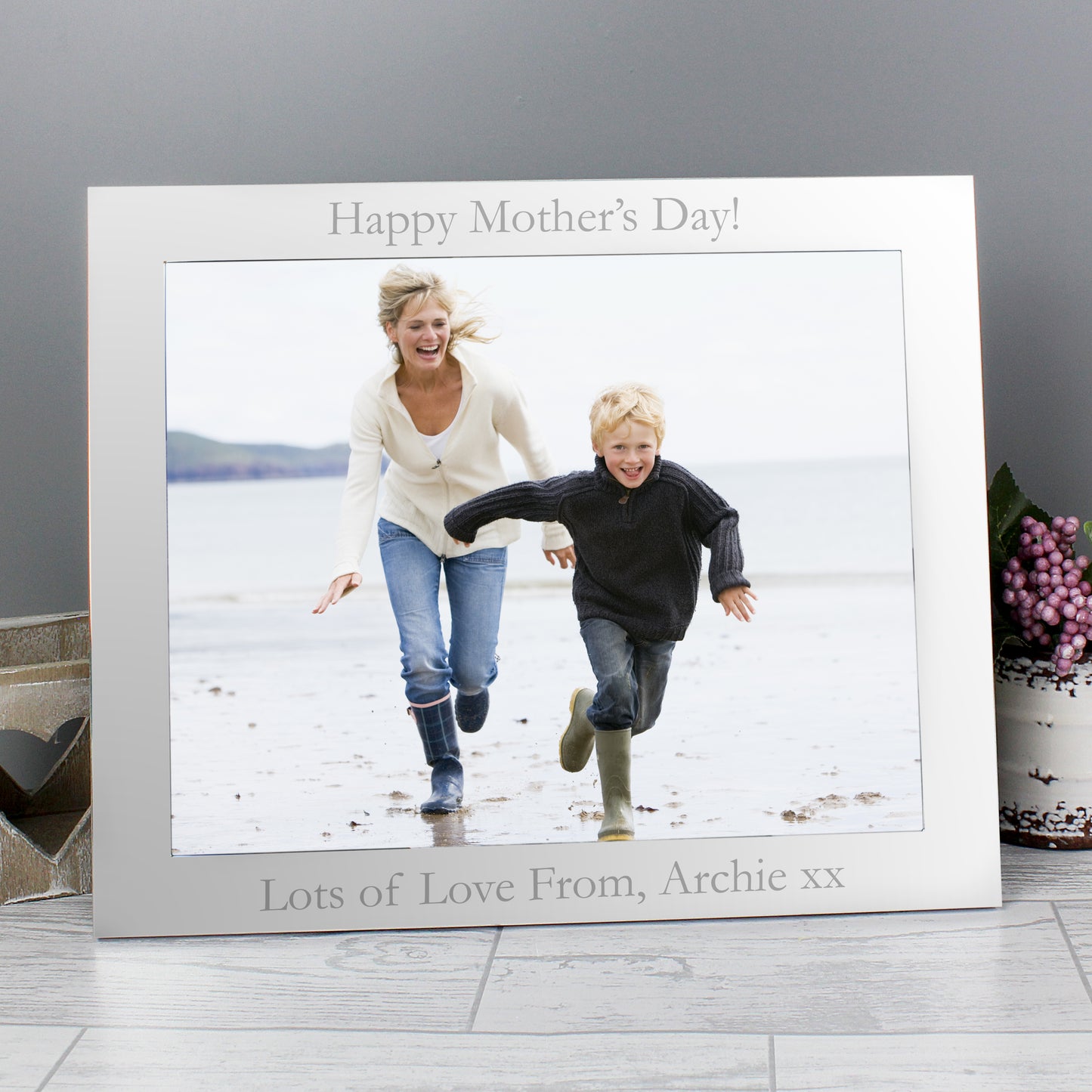 Personalised 10x8 Landscape Silver Photo Frame - MK&JD Gifts