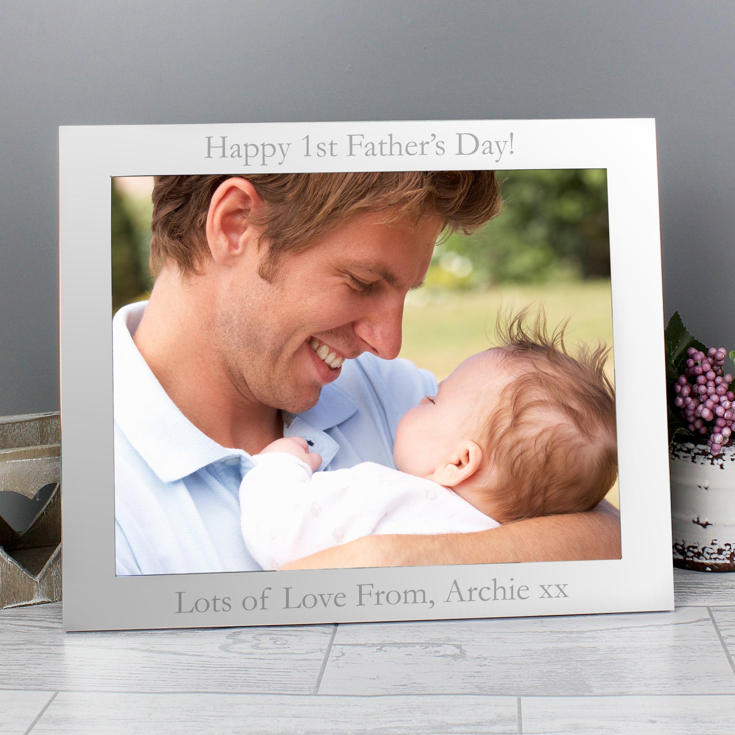Personalised 10x8 Landscape Silver Photo Frame - MK&JD Gifts