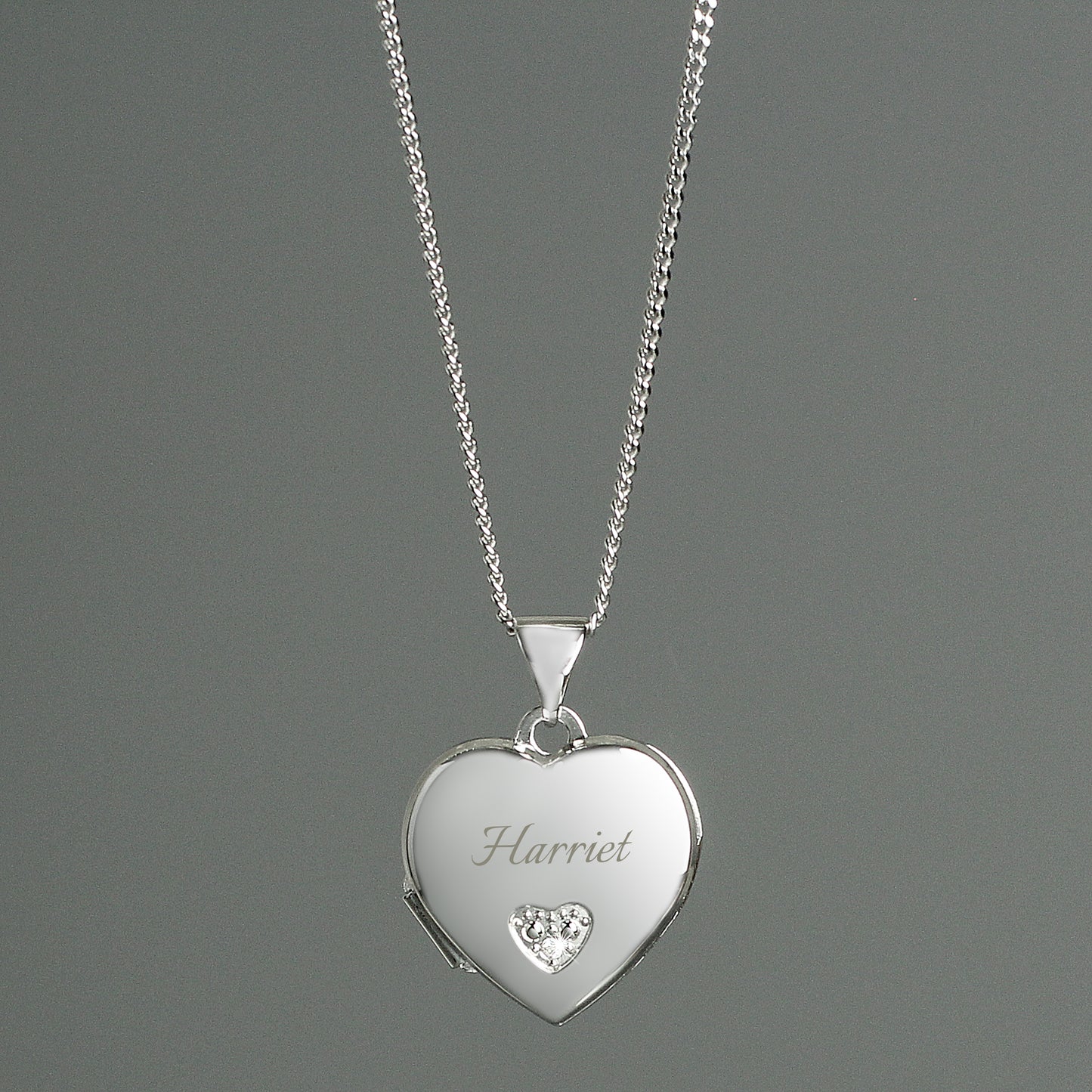 Personalised Children's Sterling Silver & Cubic Zirconia Heart Locket Necklace - MK&JD Gifts