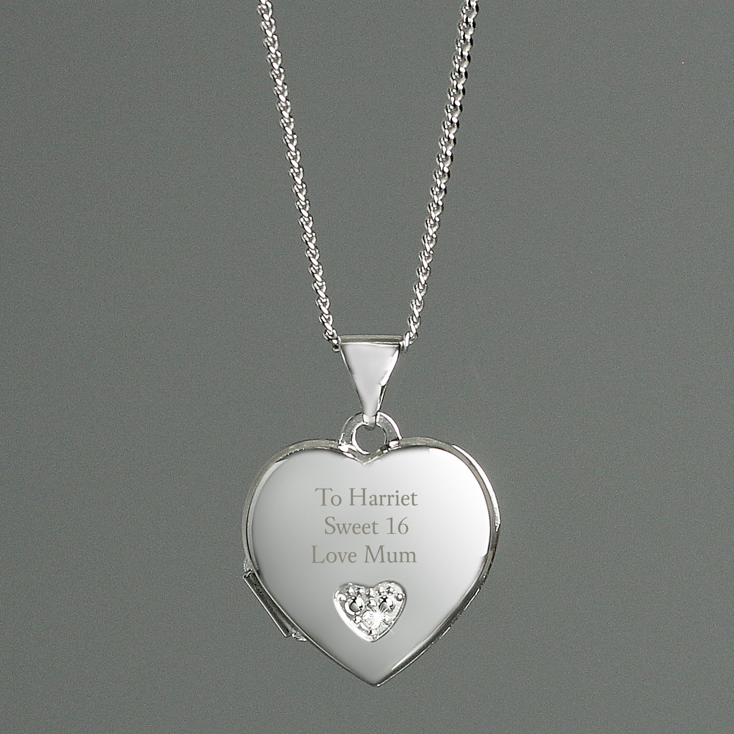 Personalised Children's Sterling Silver and Cubic Zirconia Heart Locket Necklace - MK&JD Gifts
