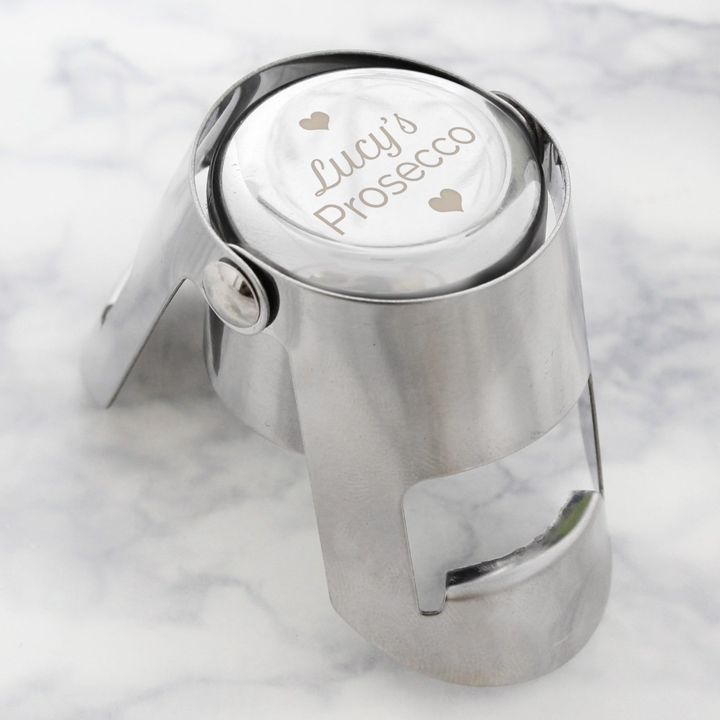 Personalised Heart Motif Prosecco Bottle Stopper - MK&JD Gifts