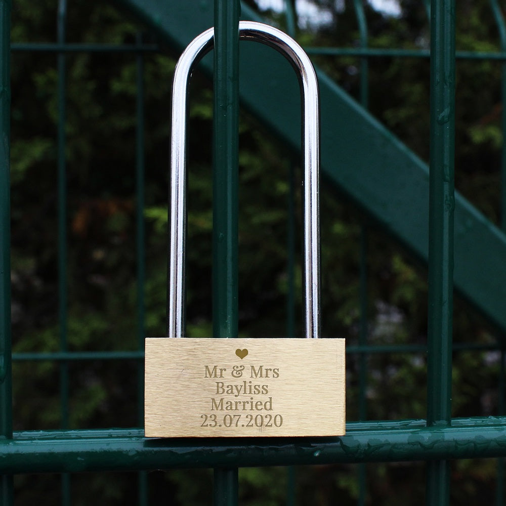 Personalised Heart Motif Any Message Padlock - MK&JD Gifts