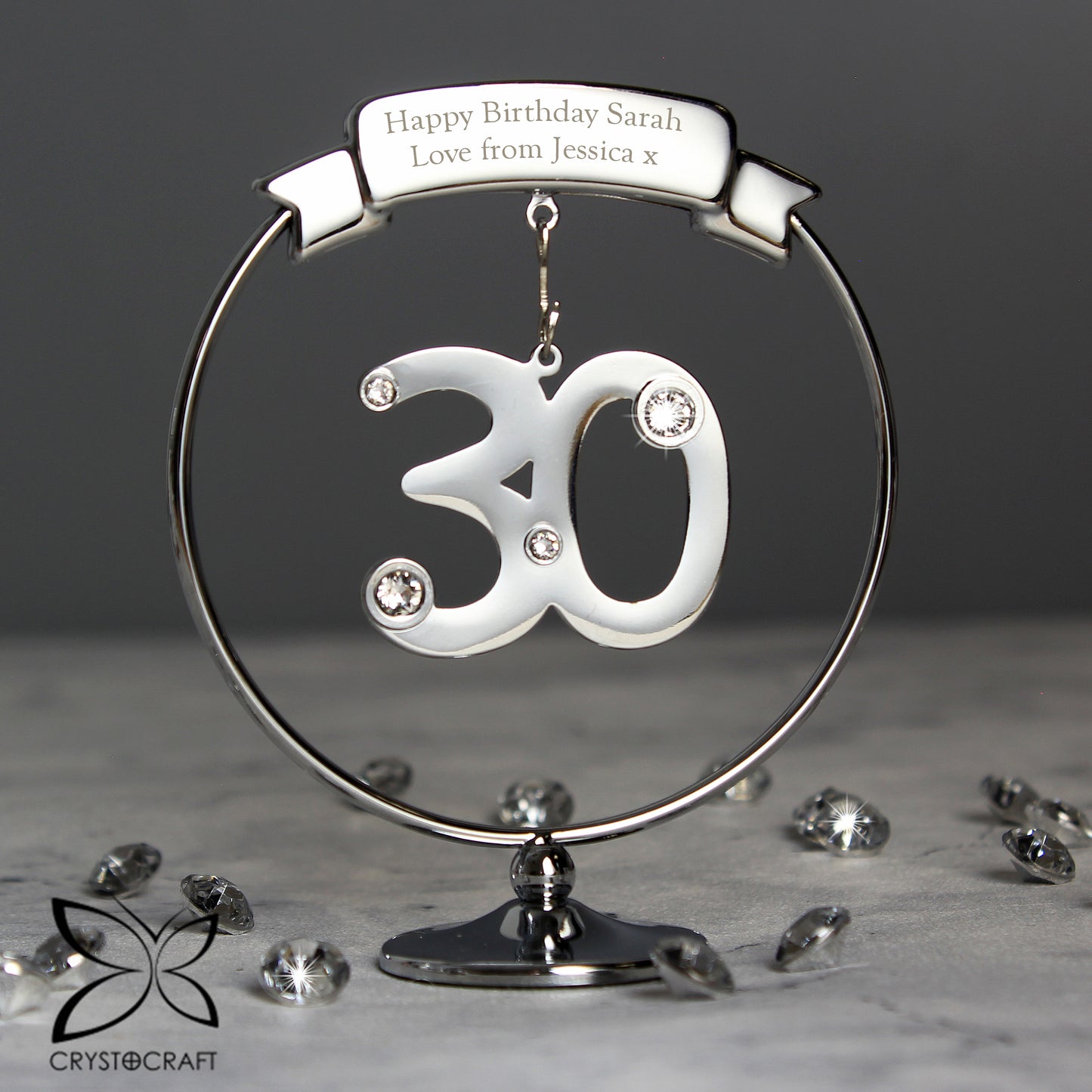 Personalised Crystocraft 30th Celebration Ornament - MK&JD Gifts