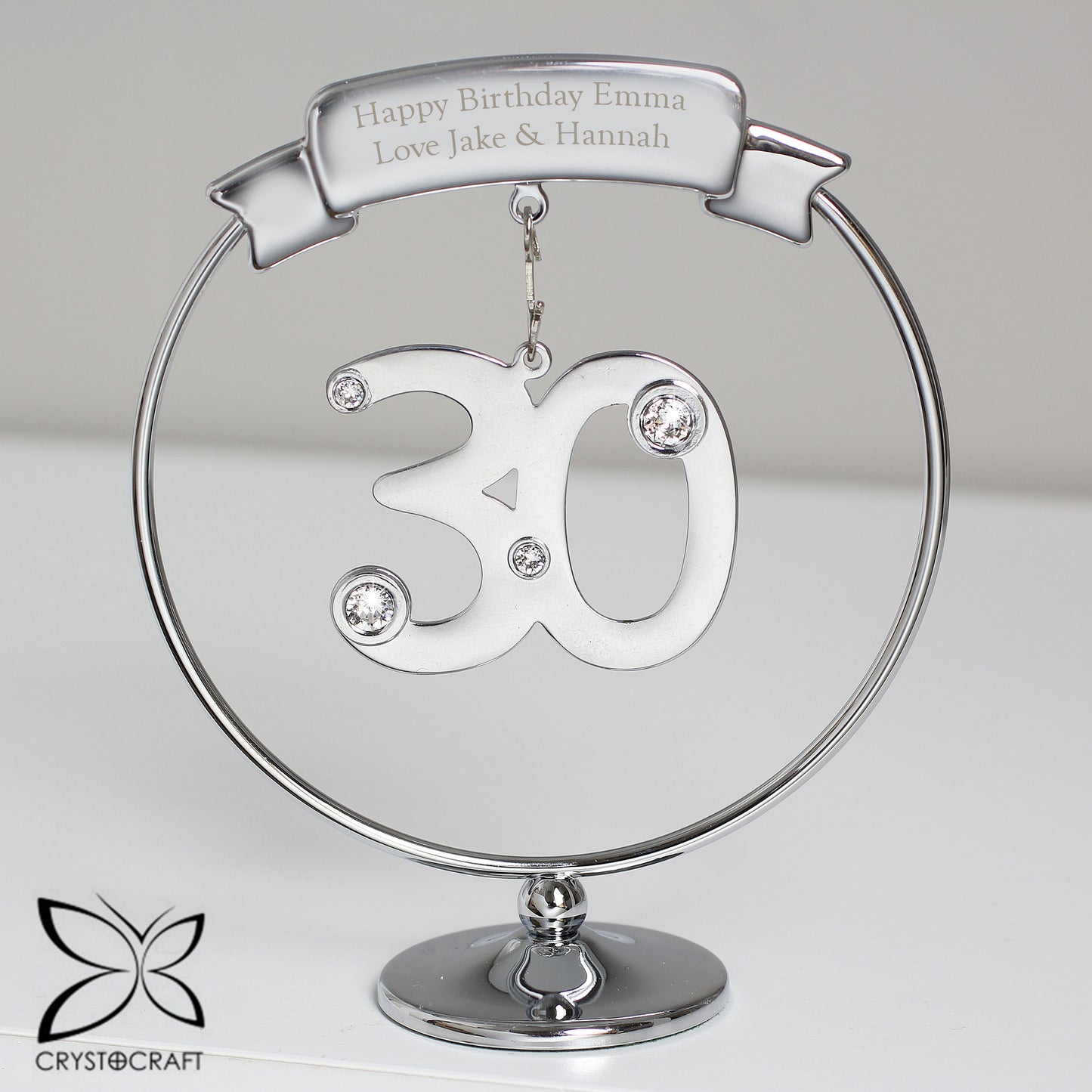 Personalised Crystocraft 30th Celebration Ornament - MK&JD Gifts