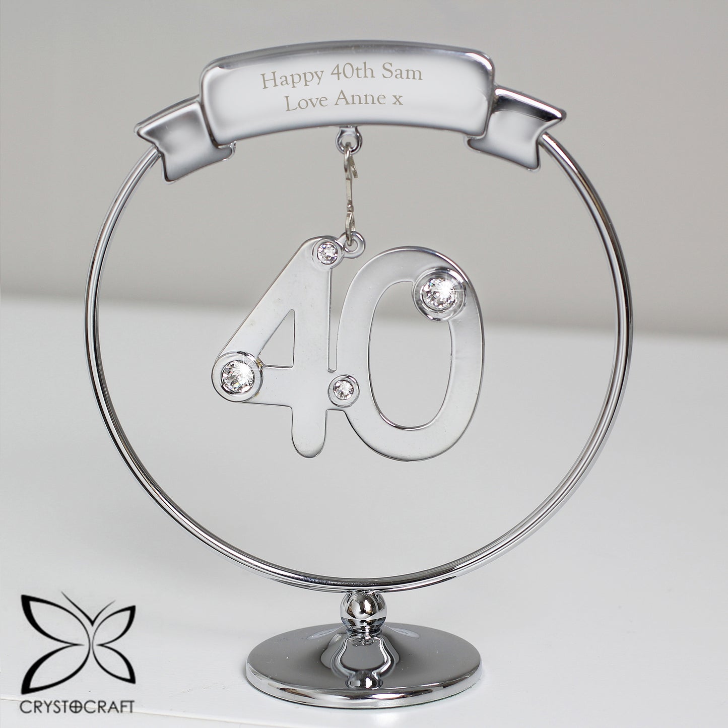 Personalised Crystocraft 40th Celebration Ornament - MK&JD Gifts