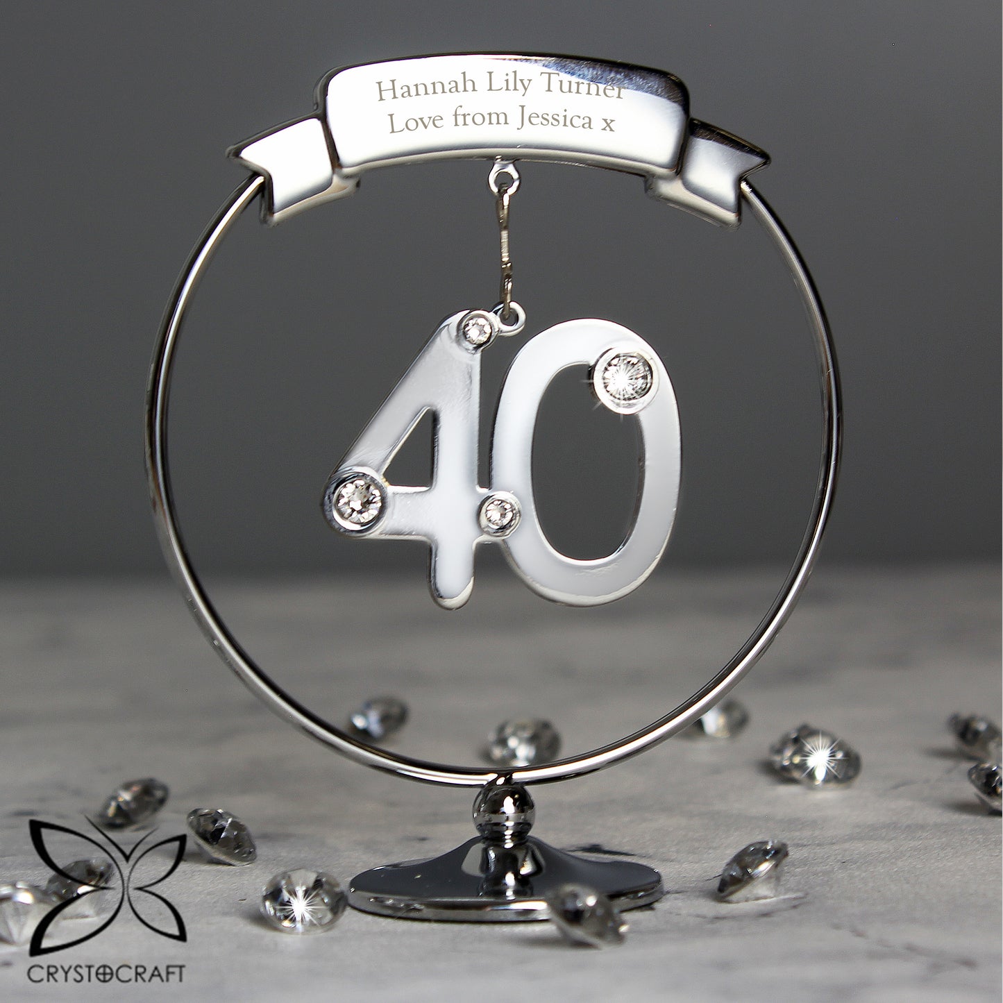 Personalised Crystocraft 40th Celebration Ornament - MK&JD Gifts