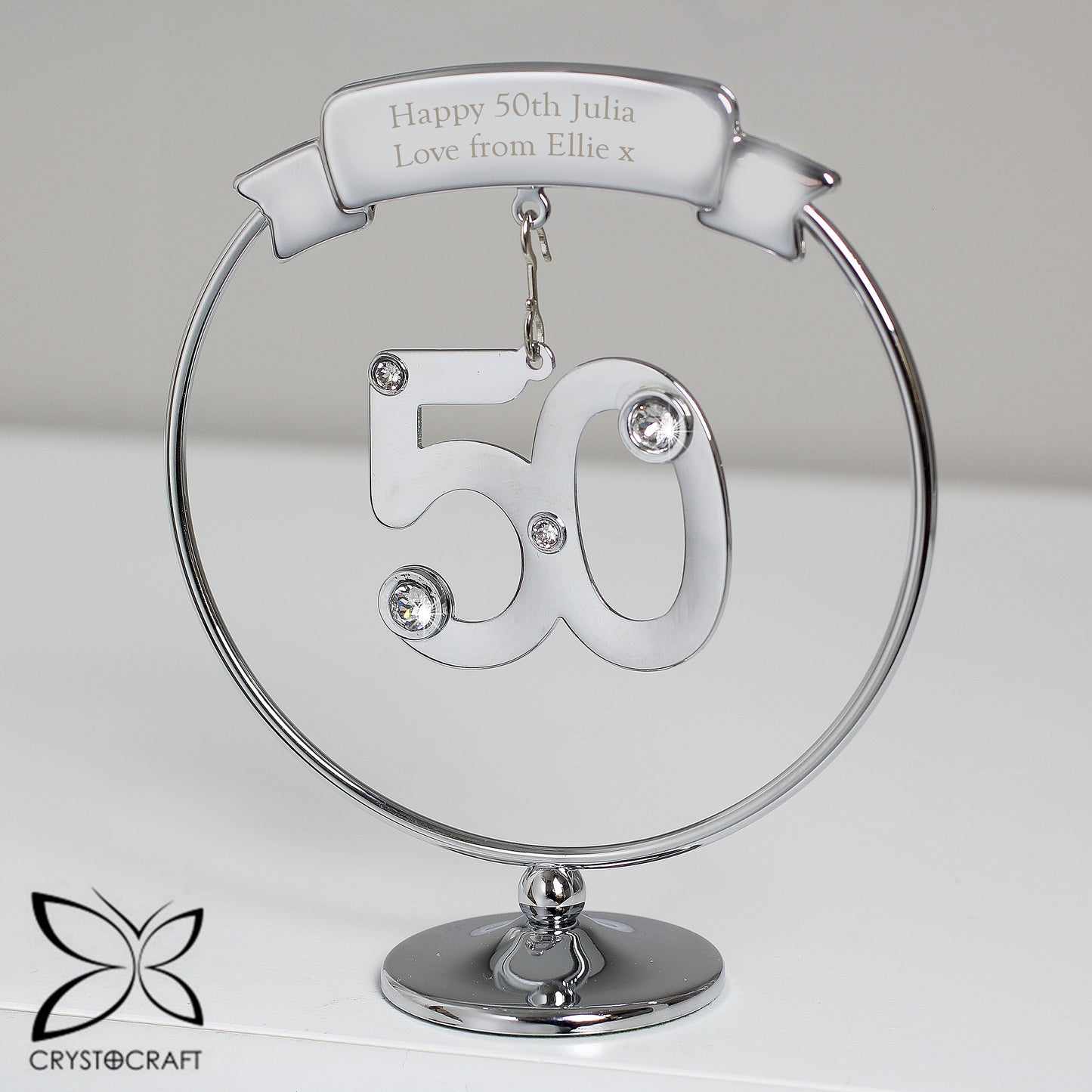 Personalised Crystocraft 50th Celebration Ornament - MK&JD Gifts