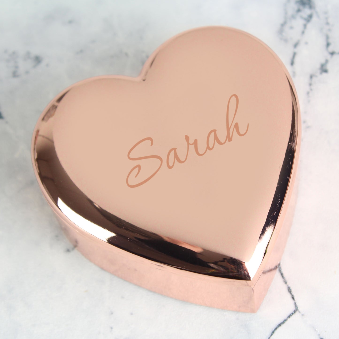 Personalised Name Only Rose Gold Heart Trinket Box - MK&JD Gifts