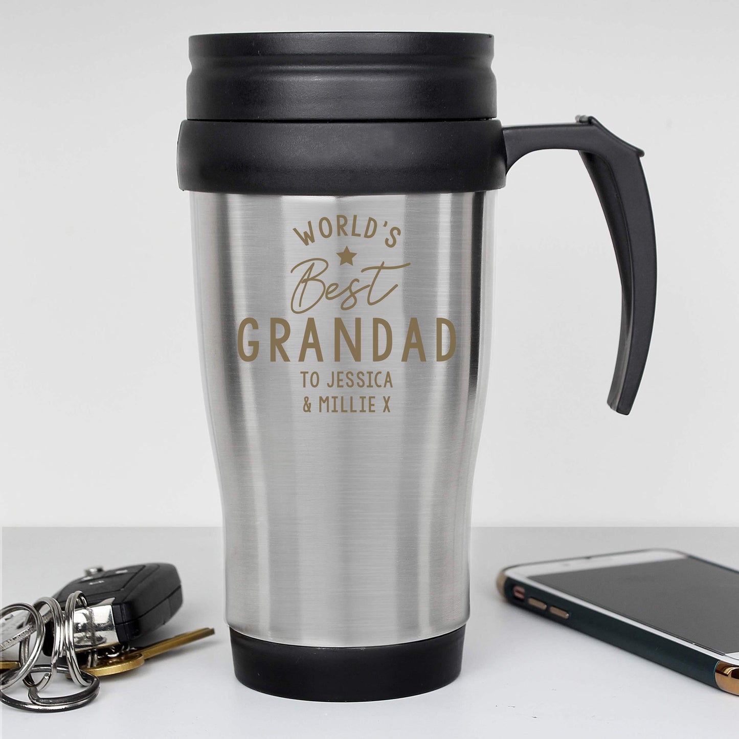 Personalised 'Worlds Best' Travel Mug - MK&JD Gifts