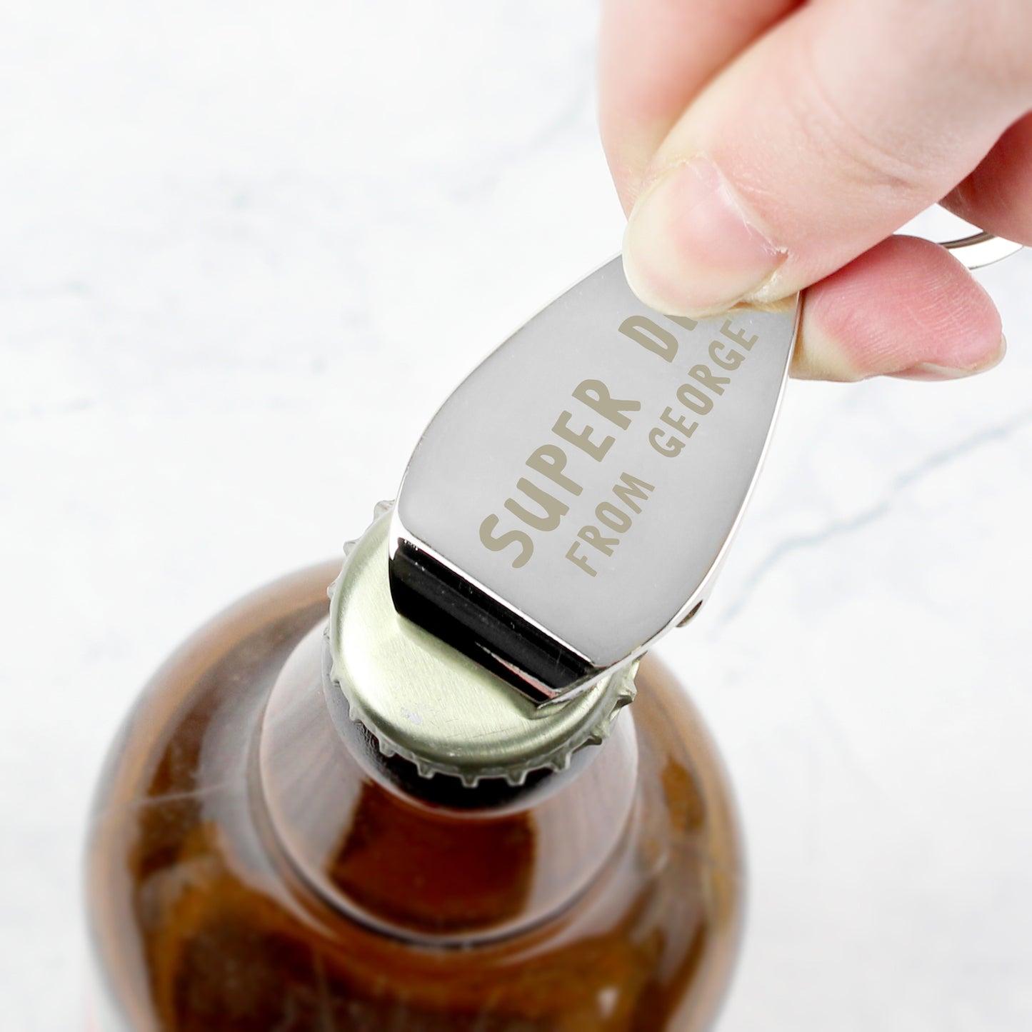 Personalised Super Dad Bottle Opener Keyring - MK&JD Gifts