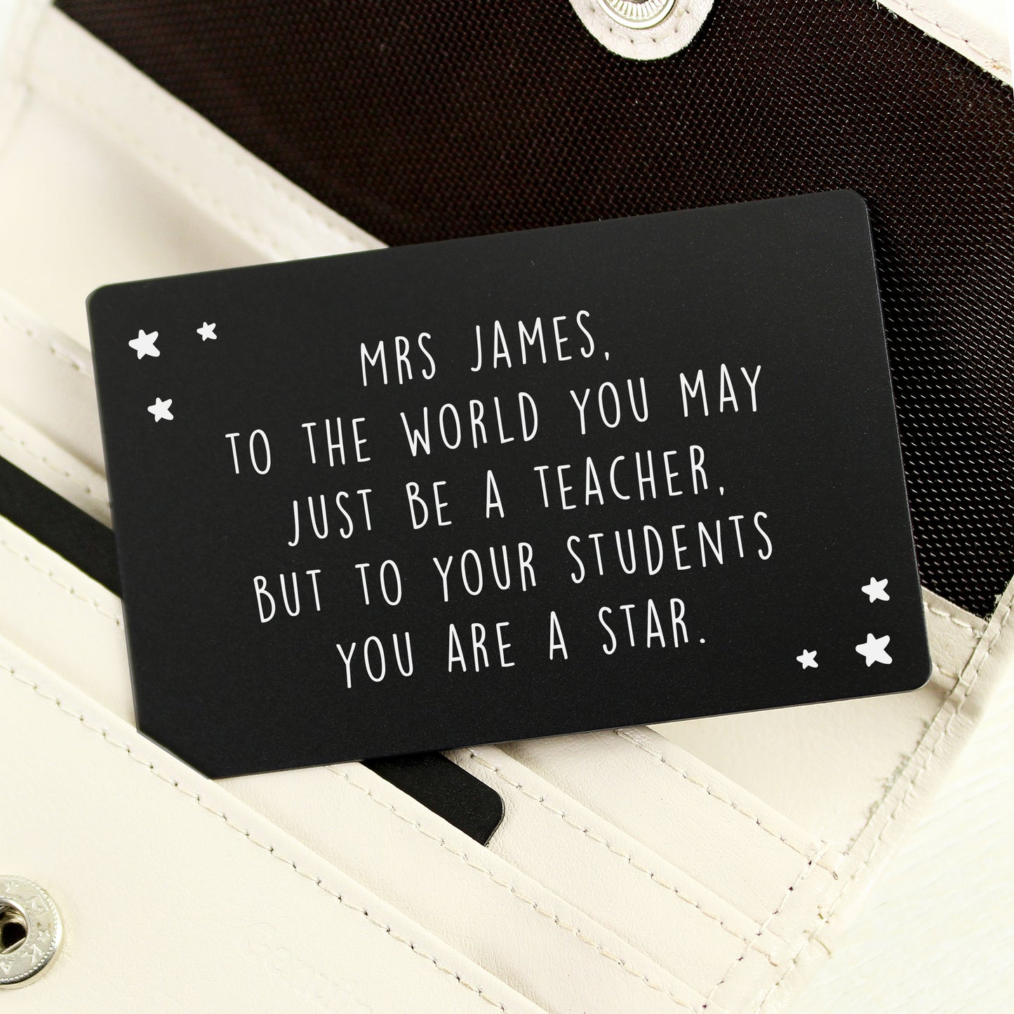 Personalised Star Black Wallet Card - MK&JD Gifts