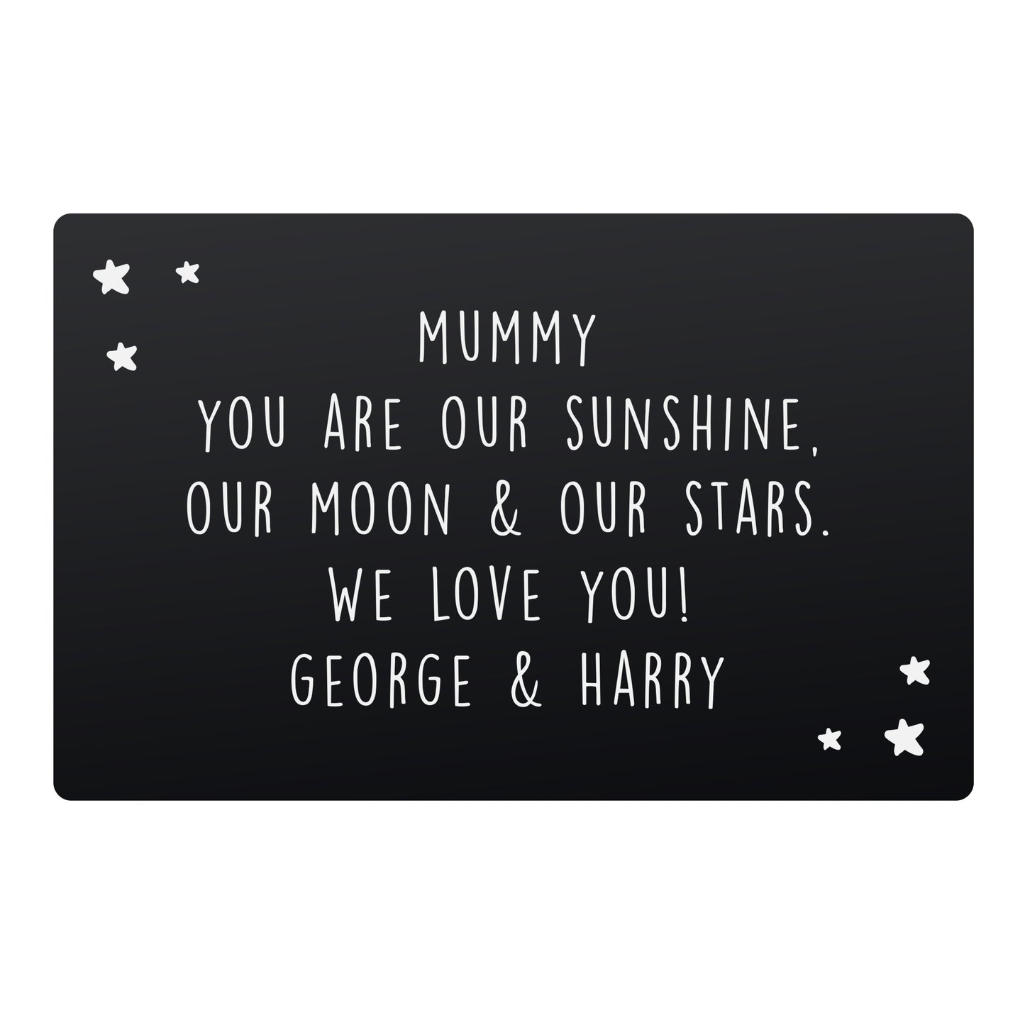 Personalised Star Black Wallet Card - MK&JD Gifts