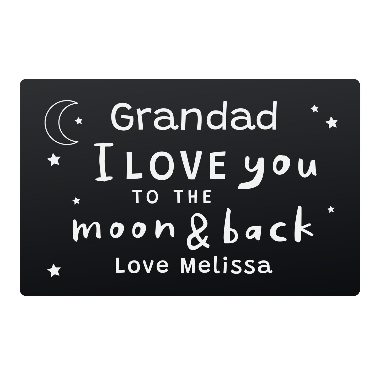 Personalised To The Moon & Back Black Wallet Card - MK&JD Gifts