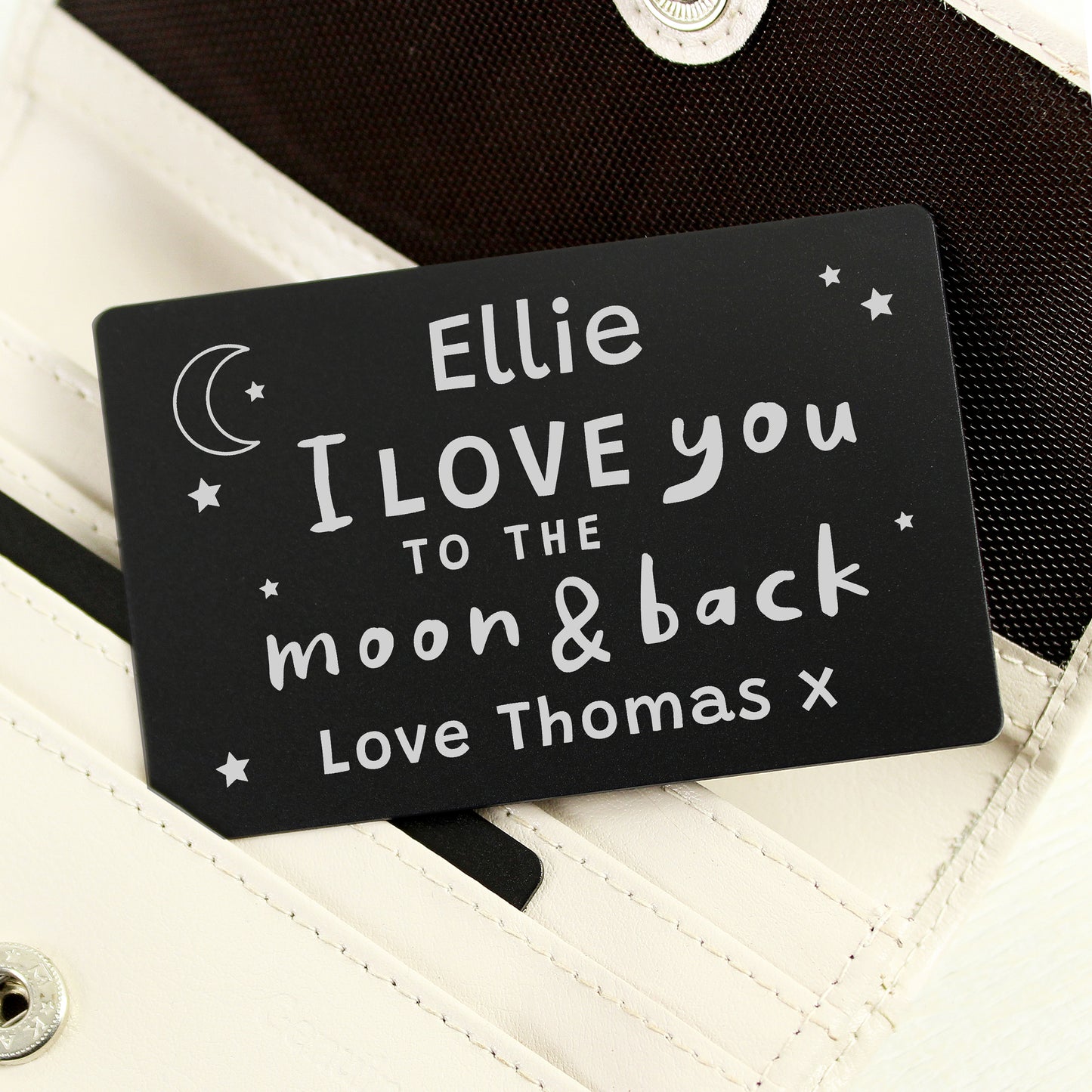 Personalised To The Moon & Back Black Wallet Card - MK&JD Gifts