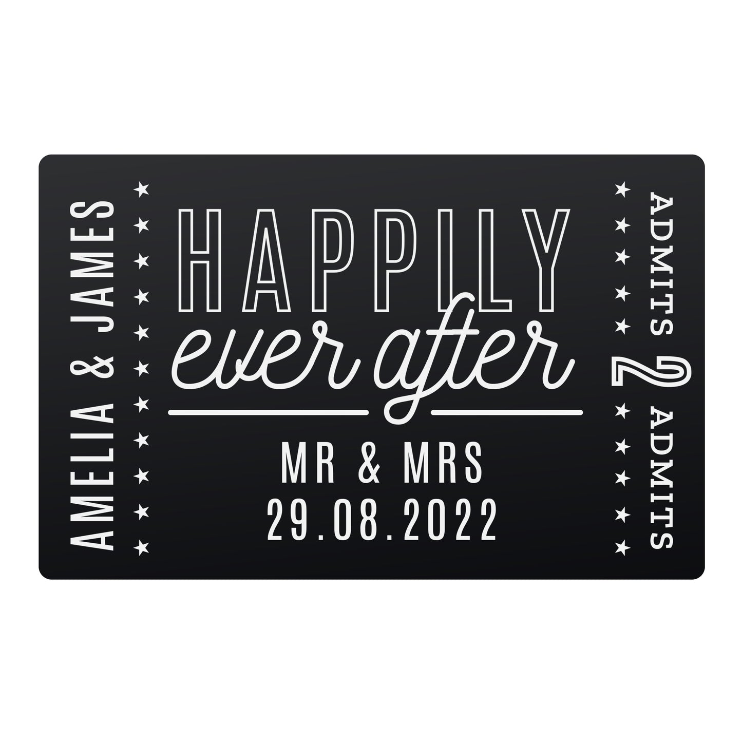 Personalised Happily Ever After Black Wallet Card - MK&JD Gifts