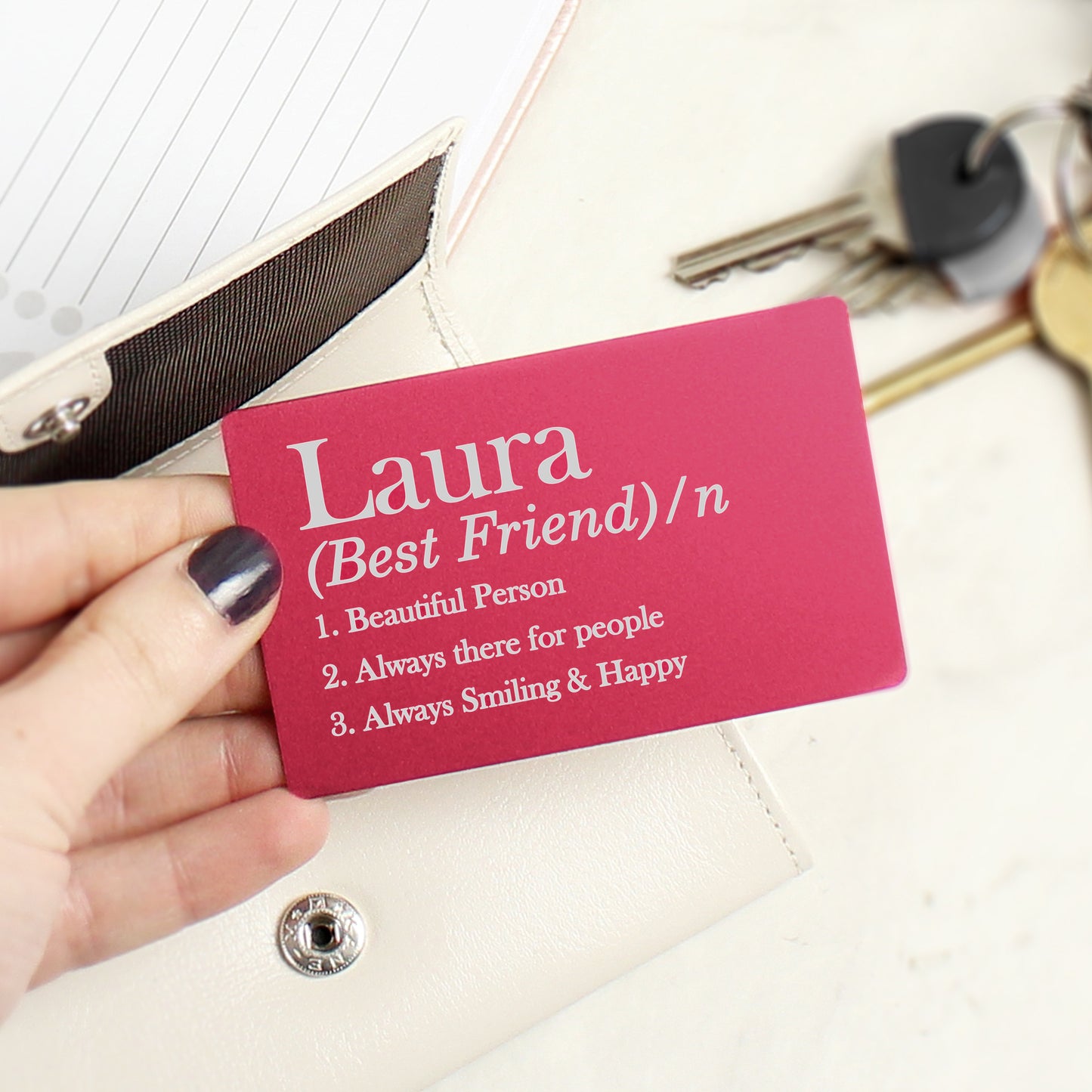 Personalised Definition Cerise Wallet Card - MK&JD Gifts