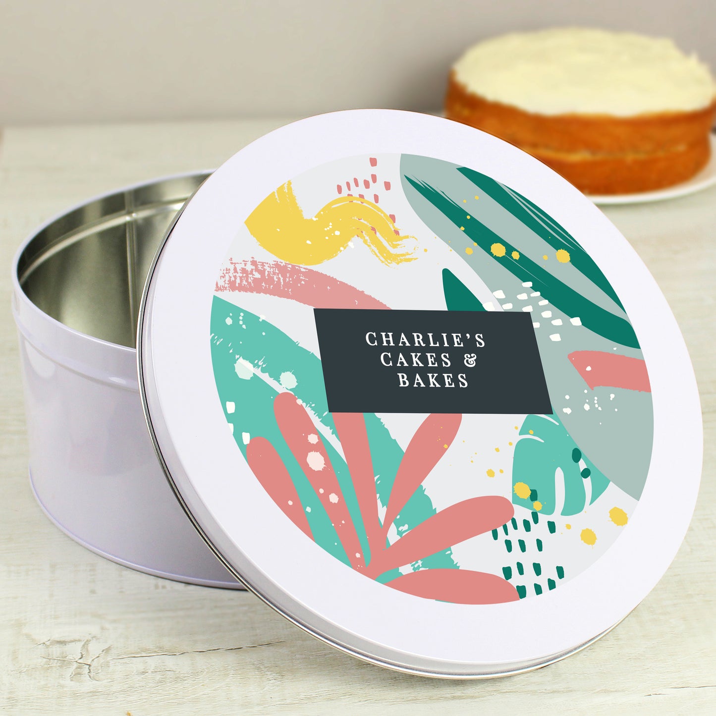 Personalised Abstract Design Cake Tin - MK&JD Gifts