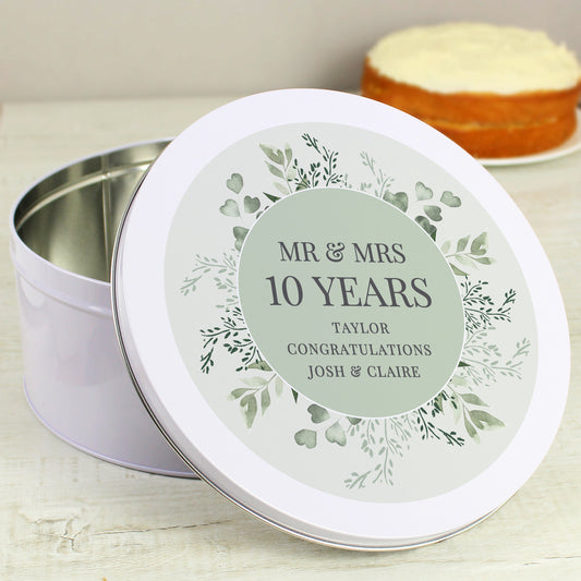 Personalised Botanical Cake Tin - MK&JD Gifts