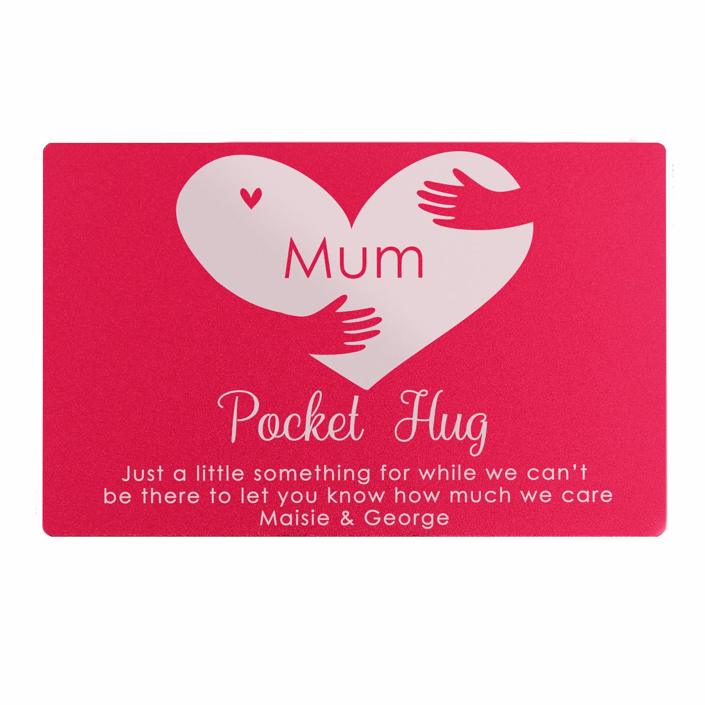 Personalised Pocket Hug Cerise Wallet Card - MK&JD Gifts
