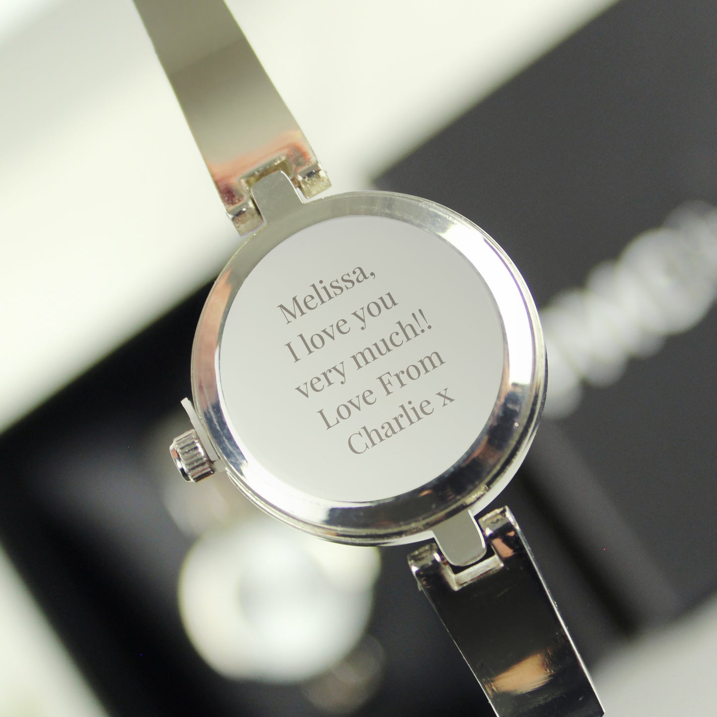 Personalised Silver Ladies Watch With Silver Slider Clasp - MK&JD Gifts