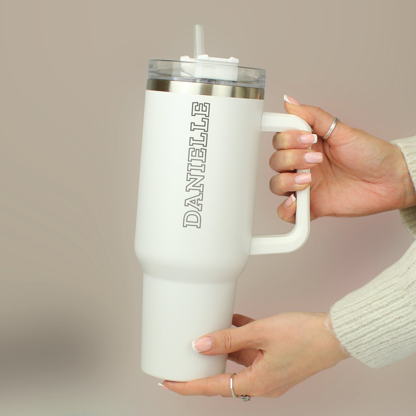 Personalised 40oz White Travel Cup - MK&JD Gifts