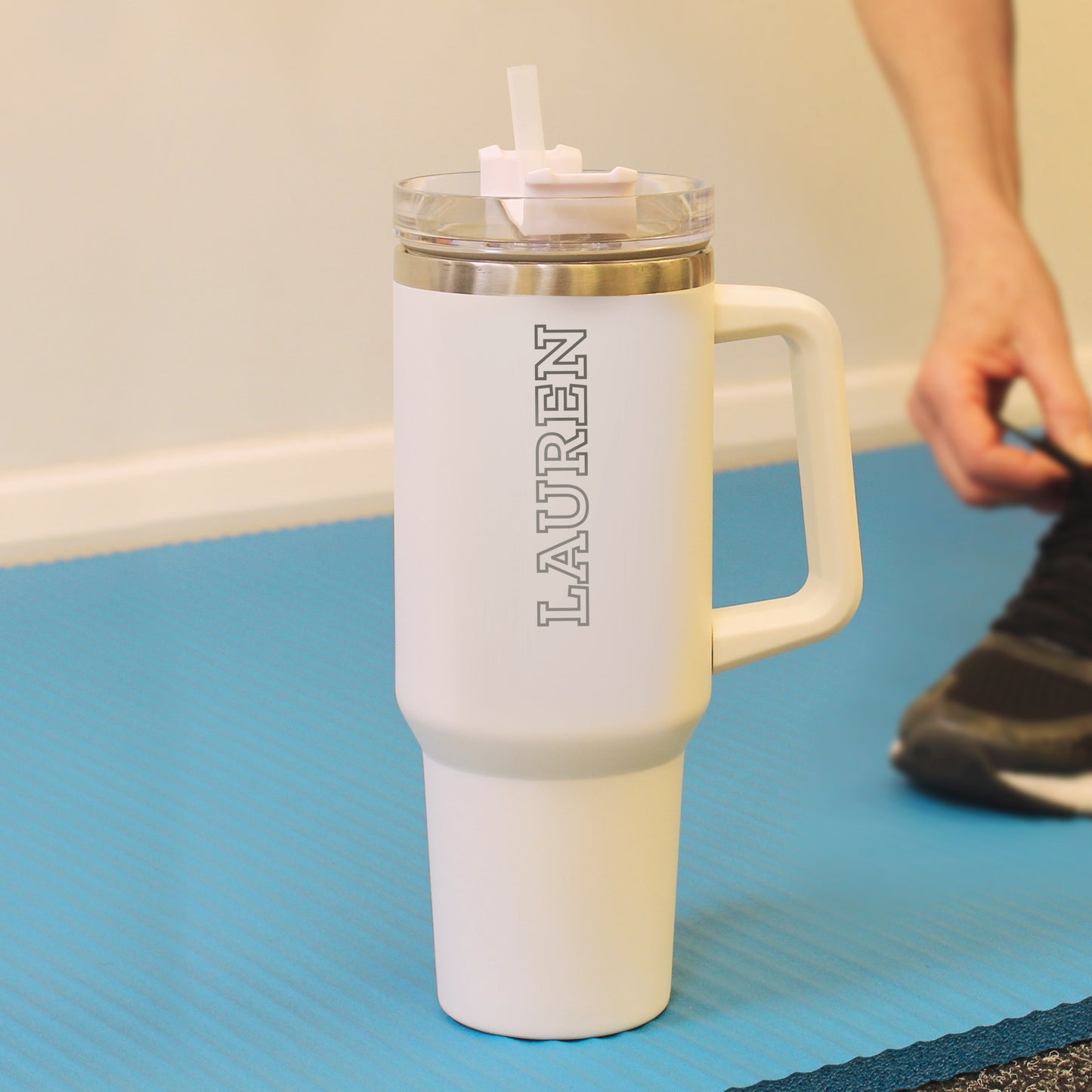 Personalised 40oz White Travel Cup - MK&JD Gifts