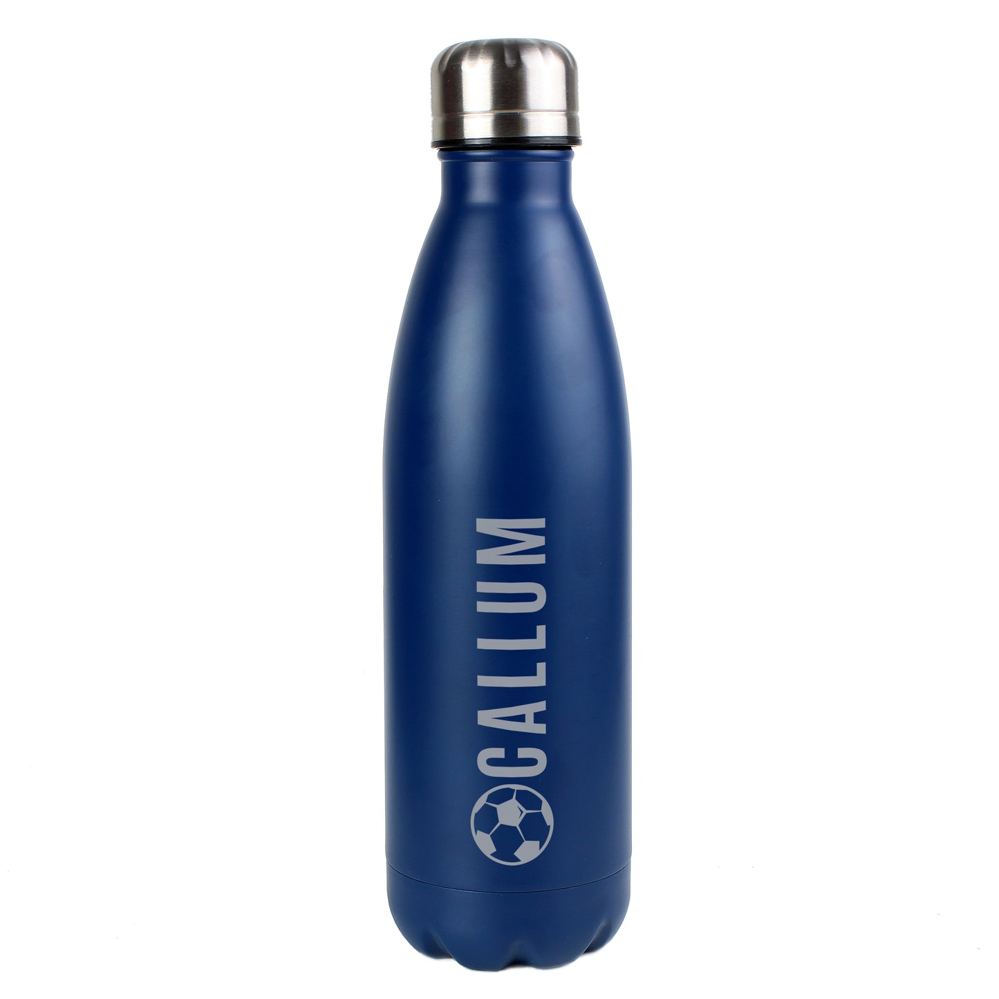 Personalised Football Navy Metal Insulated Drinks Bottle - MK&JD Gifts