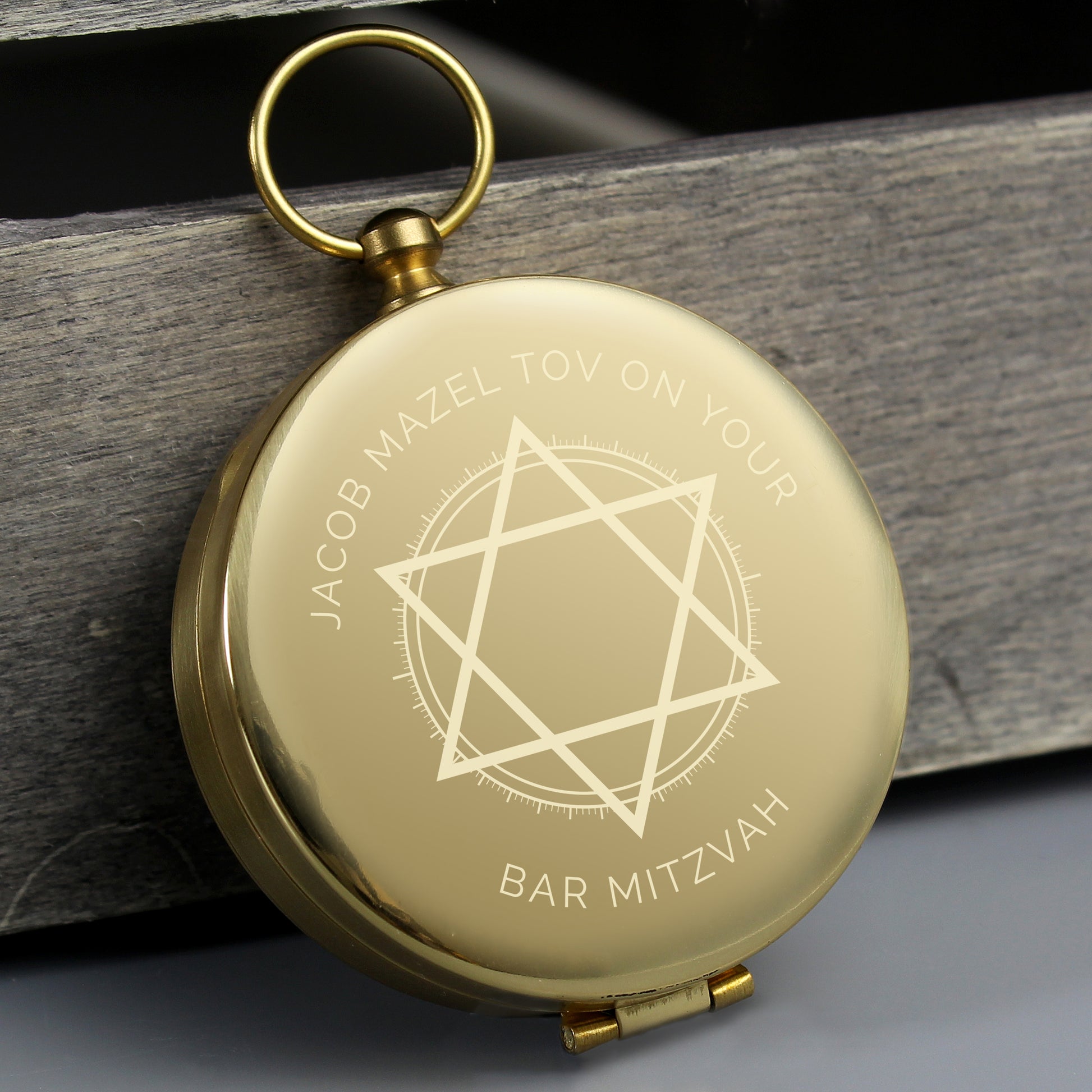 Personalised Bar and Bat Mitzvah Keepsake Compass - MK&JD Gifts