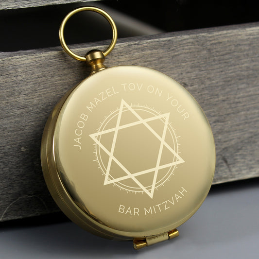 Personalised Bar and Bat Mitzvah Keepsake Compass - MK&JD Gifts