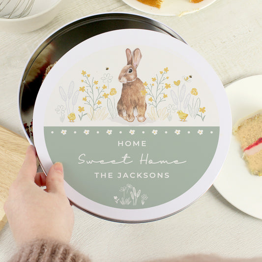 Personalised Spring Bunny Cake Tin - MK&JD Gifts