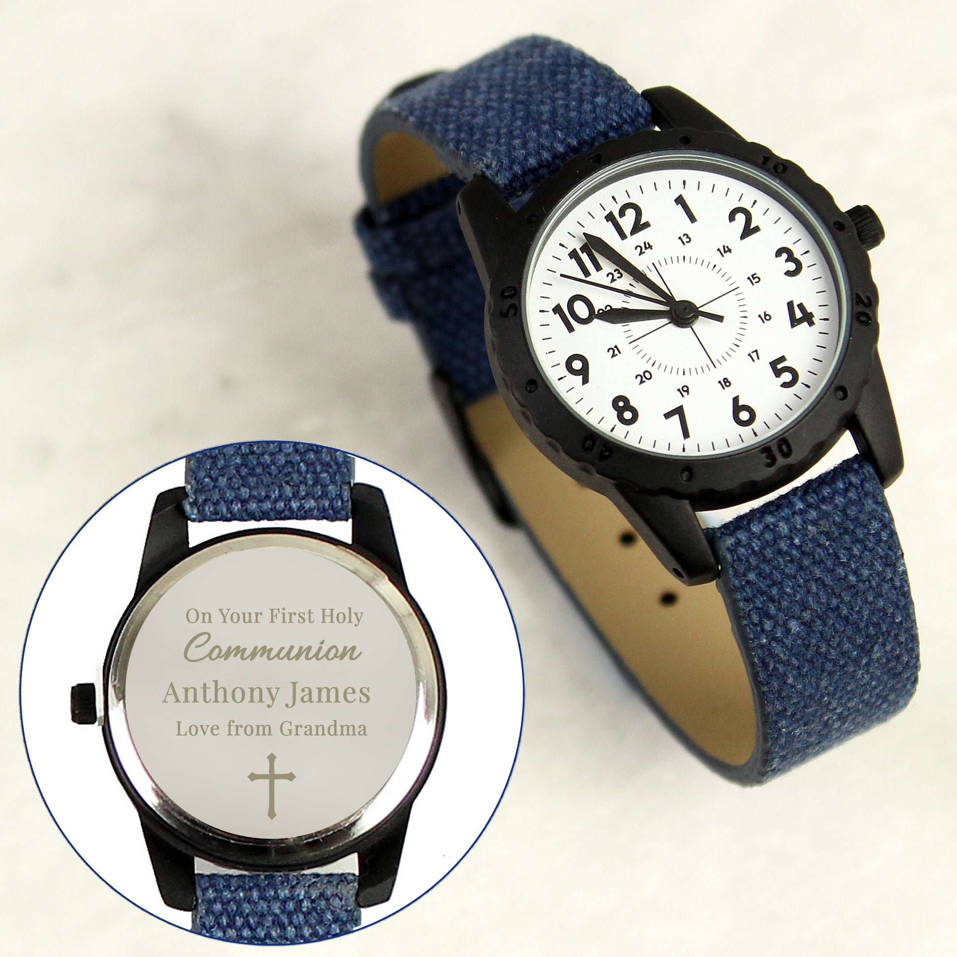 Personalised Religious Blue Watch - MK&JD Gifts