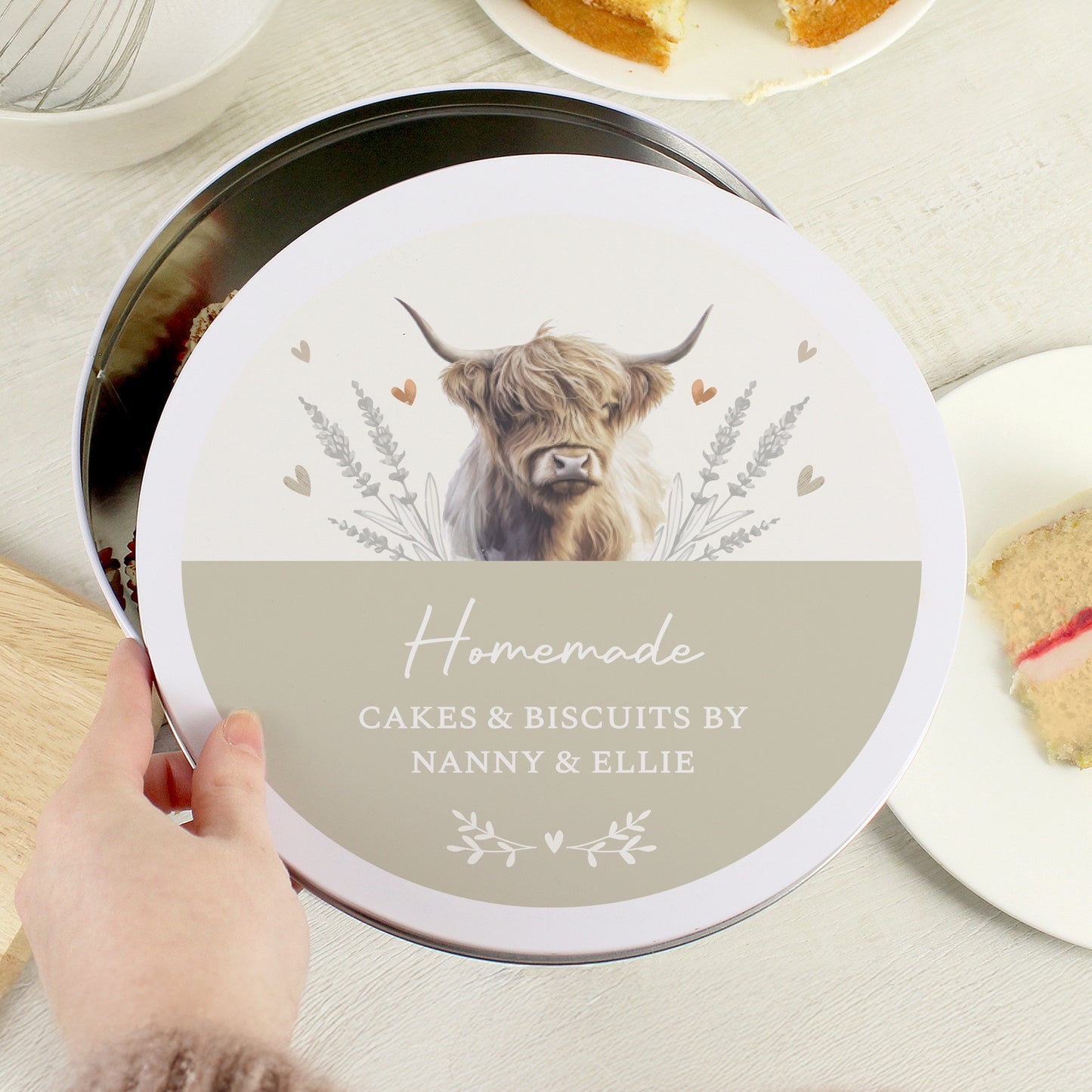 Personalised Highland Cow Cake Tin - MK&JD Gifts
