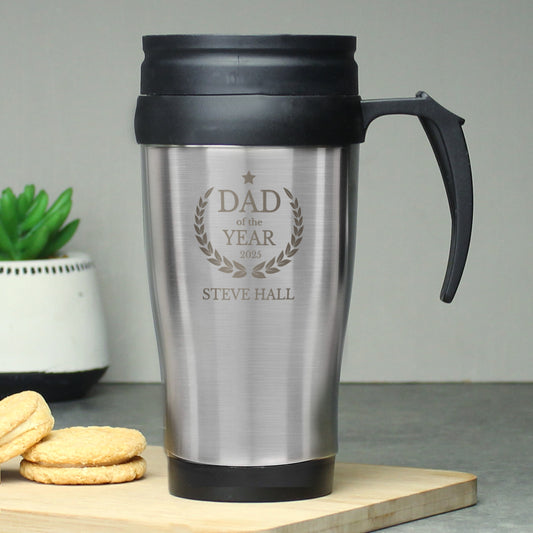 Personalised Dad of The Year Travel Mug - MK&JD Gifts