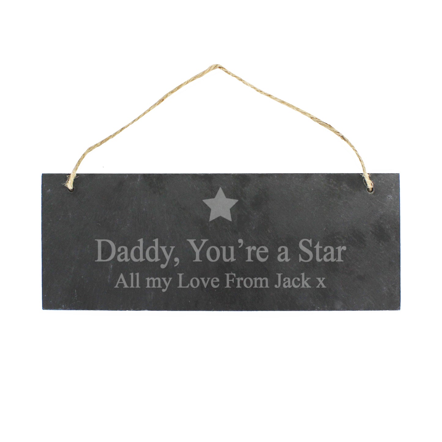 Personalised Star Motif Hanging Slate Plaque - MK&JD Gifts
