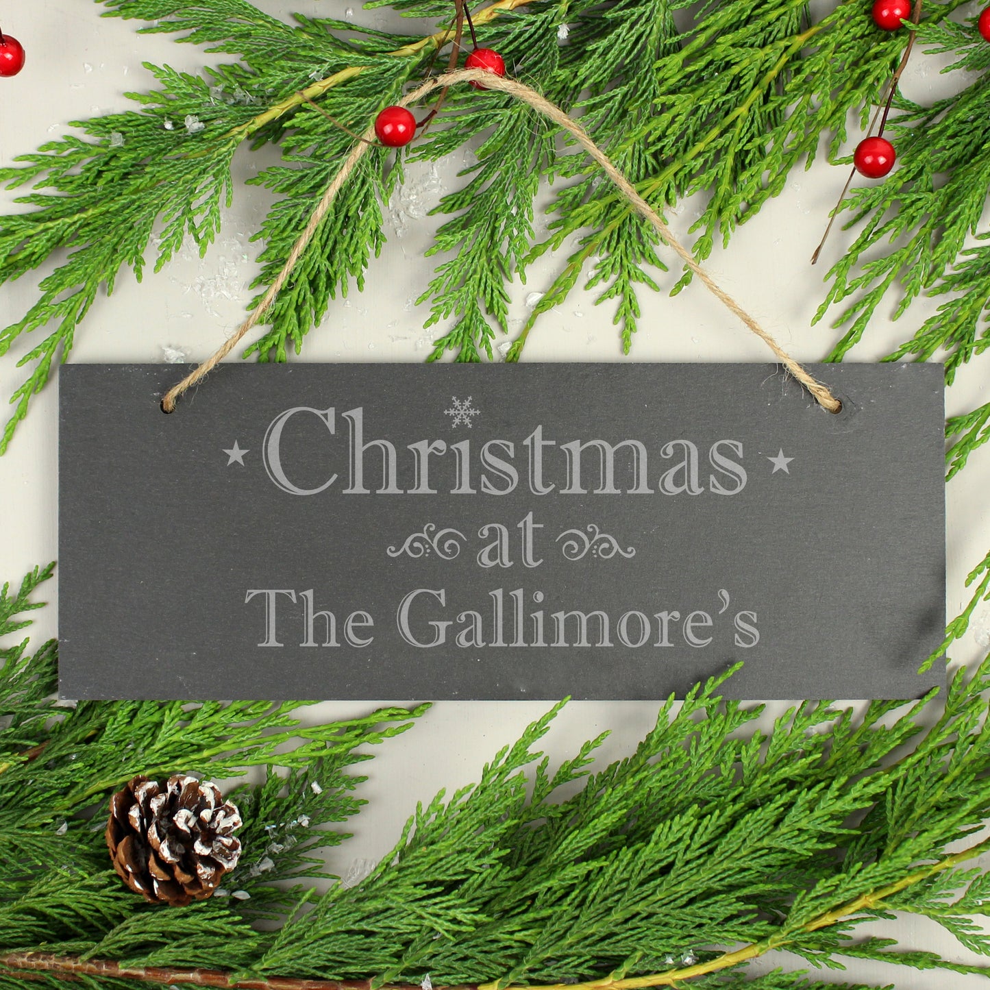 Personalised Christmas Hanging Slate Plaque - MK&JD Gifts