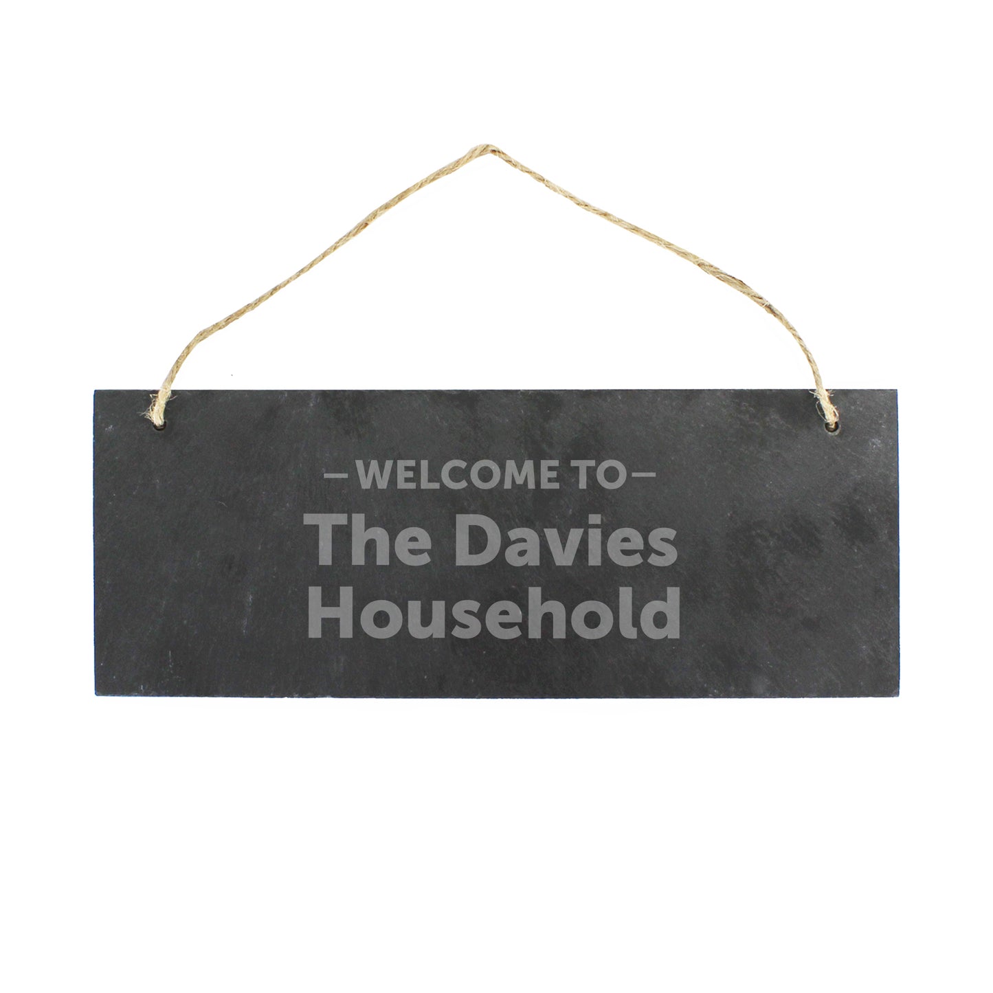 Personalised Welcome To... Hanging Slate Plaque - MK&JD Gifts