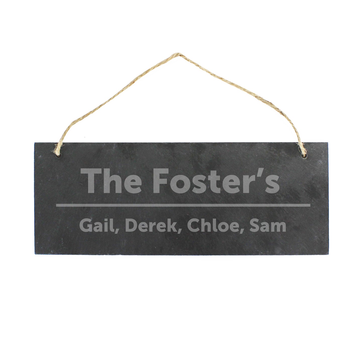 Personalised Bold Design Hanging Slate Plaque - MK&JD Gifts