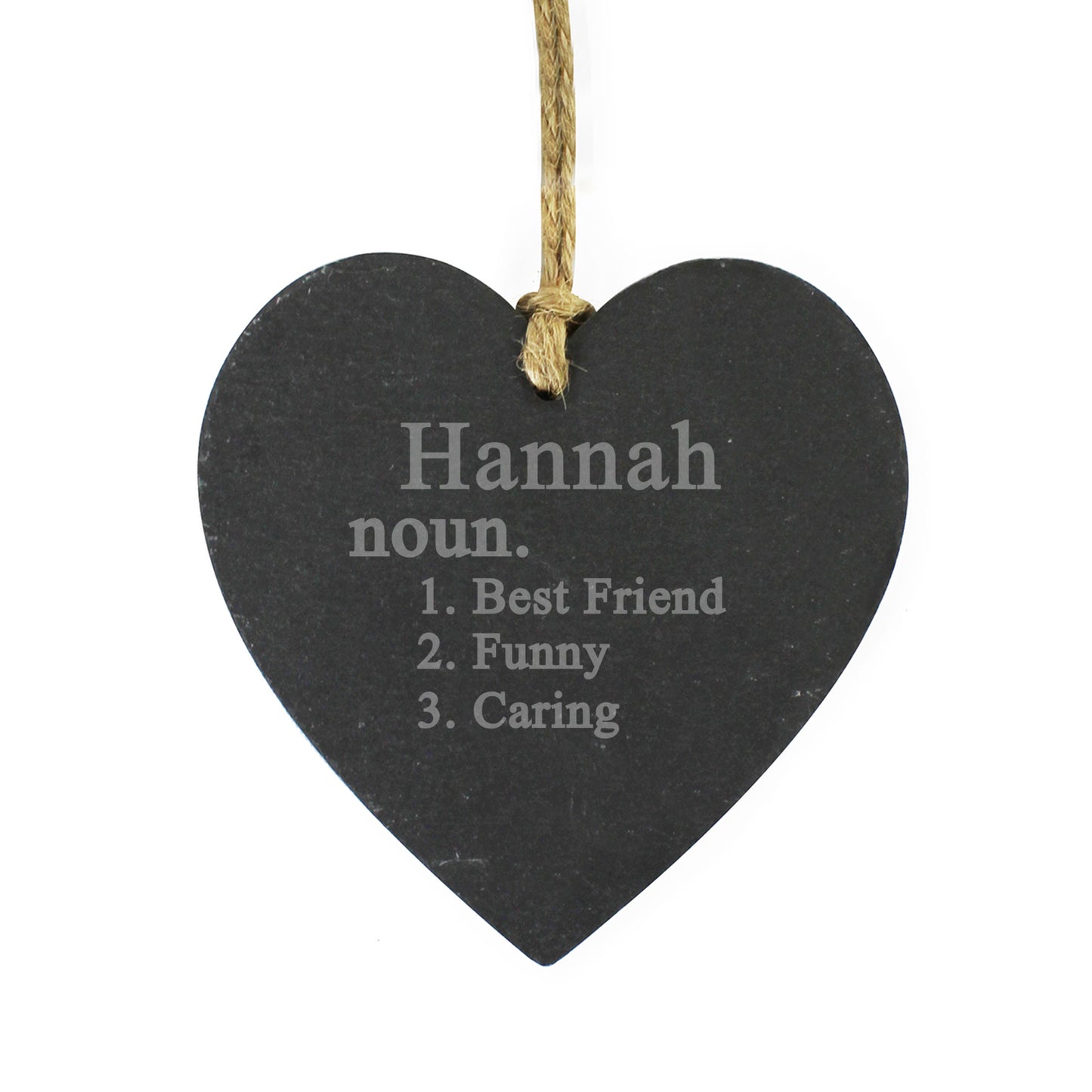 Personalised Word Definition Slate Heart Decoration - MK&JD Gifts