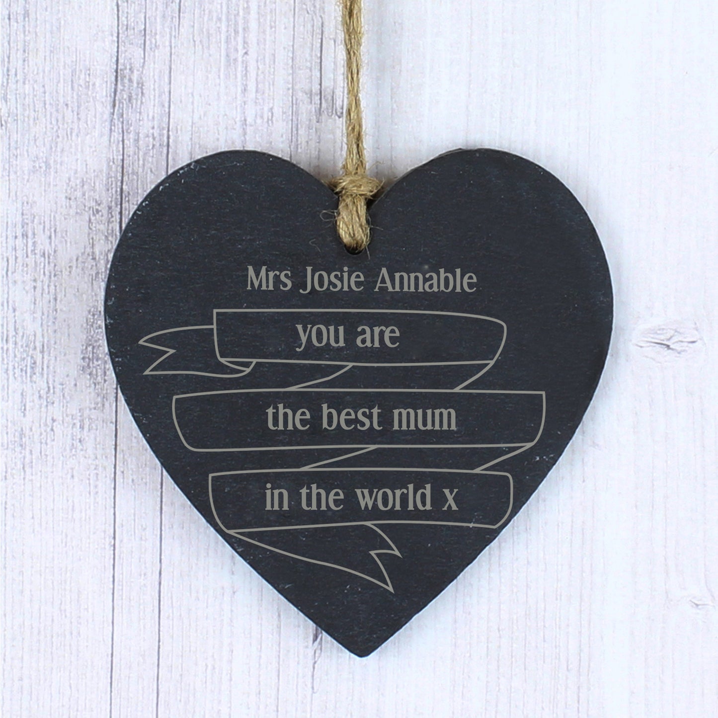Personalised Garden Bloom Slate Heart Decoration - MK&JD Gifts