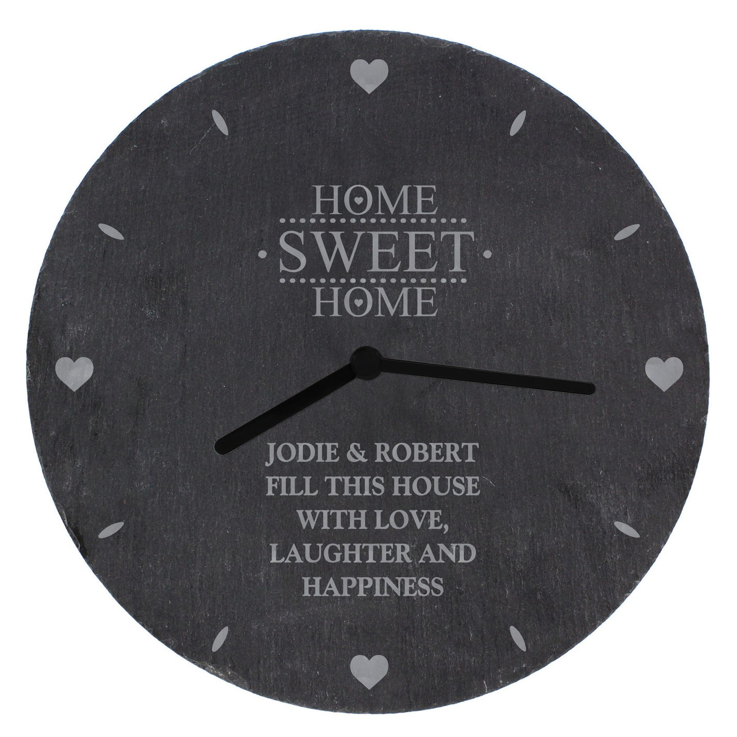 Personalised Home Sweet Home Slate Clock - MK&JD Gifts