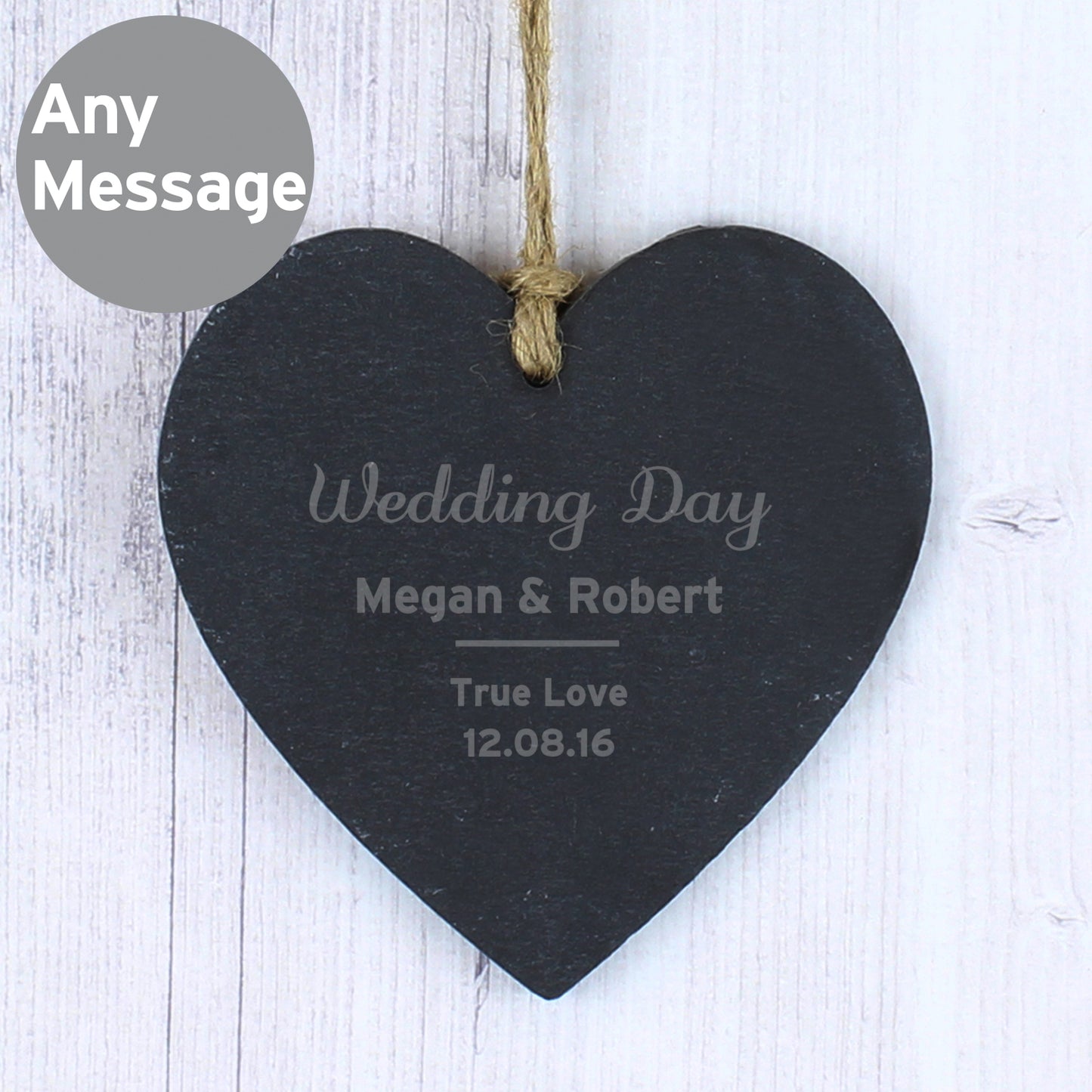 Personalised Classic Slate Heart Decoration - MK&JD Gifts