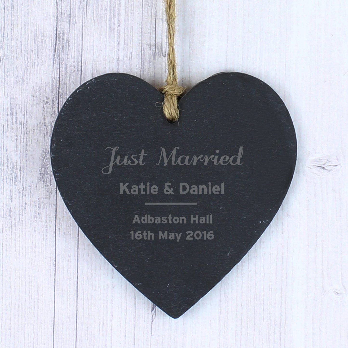 Personalised Classic Slate Heart Decoration - MK&JD Gifts