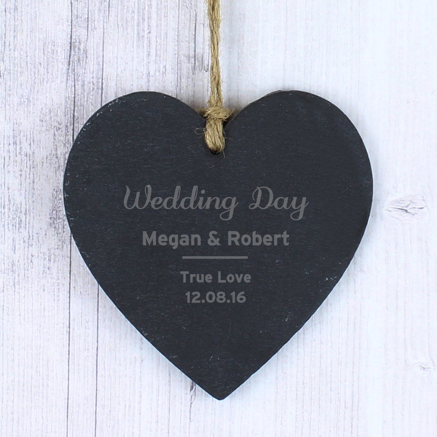 Personalised Classic Slate Heart Decoration - MK&JD Gifts